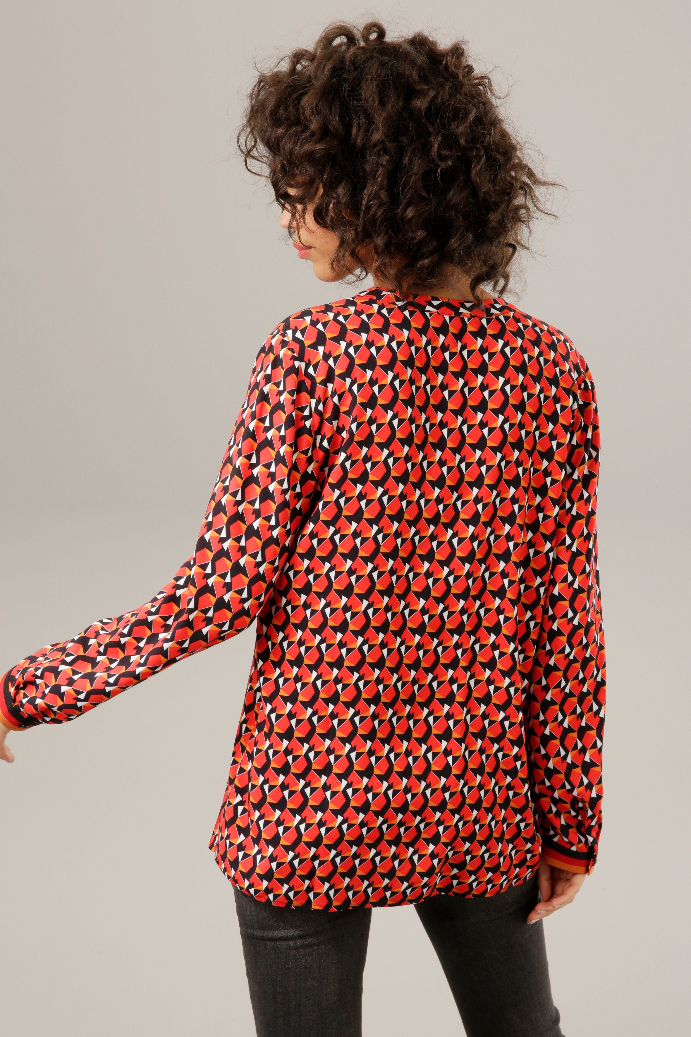 Aniston CASUAL Blouse zonder sluiting met kleurrijke, grafische print