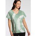 hailys t-shirt in trendy batik-look groen