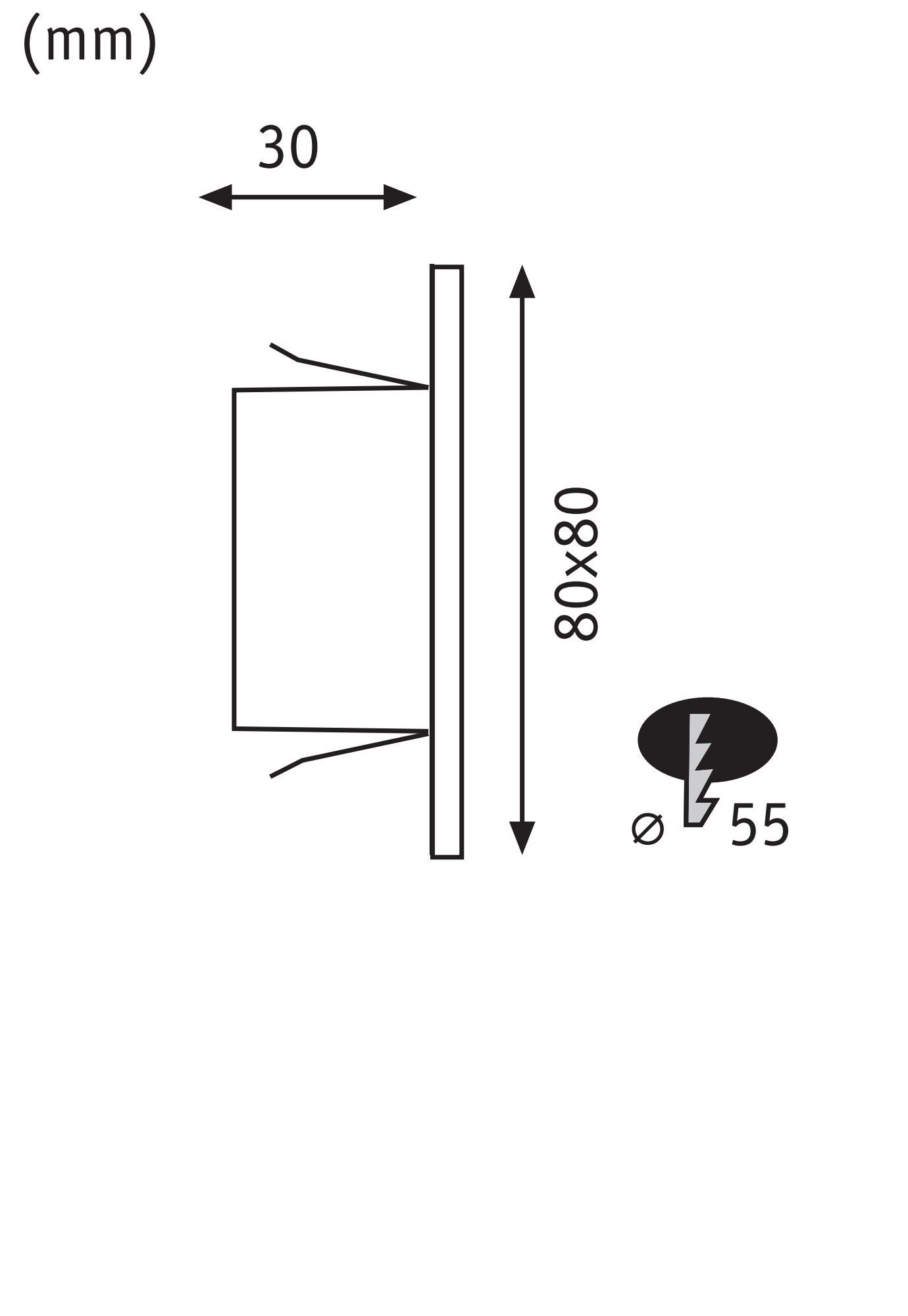 Paulmann Ledinbouwlamp LED wandinbouwlamp Edge Quadro 1,2W 25lm 230V (1 stuk)