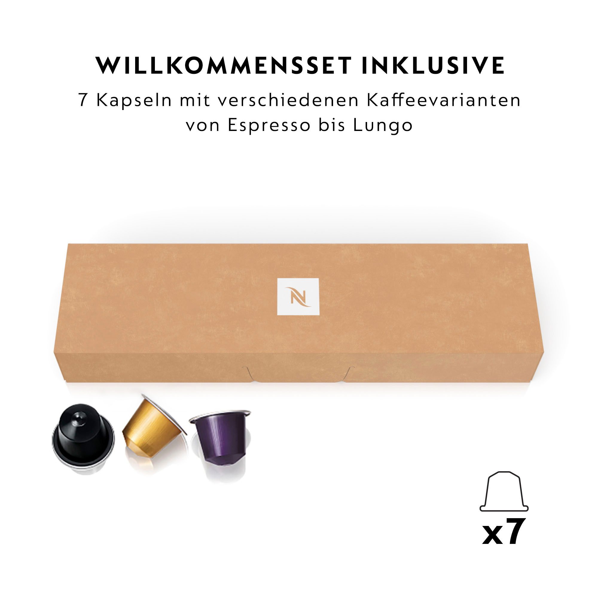 Nespresso Koffiecapsulemachine CITIZ EN 267.BAE van DeLonghi, zwart, incl. aeroccino melkopschuimer, welkomstpakket met 7 capsules