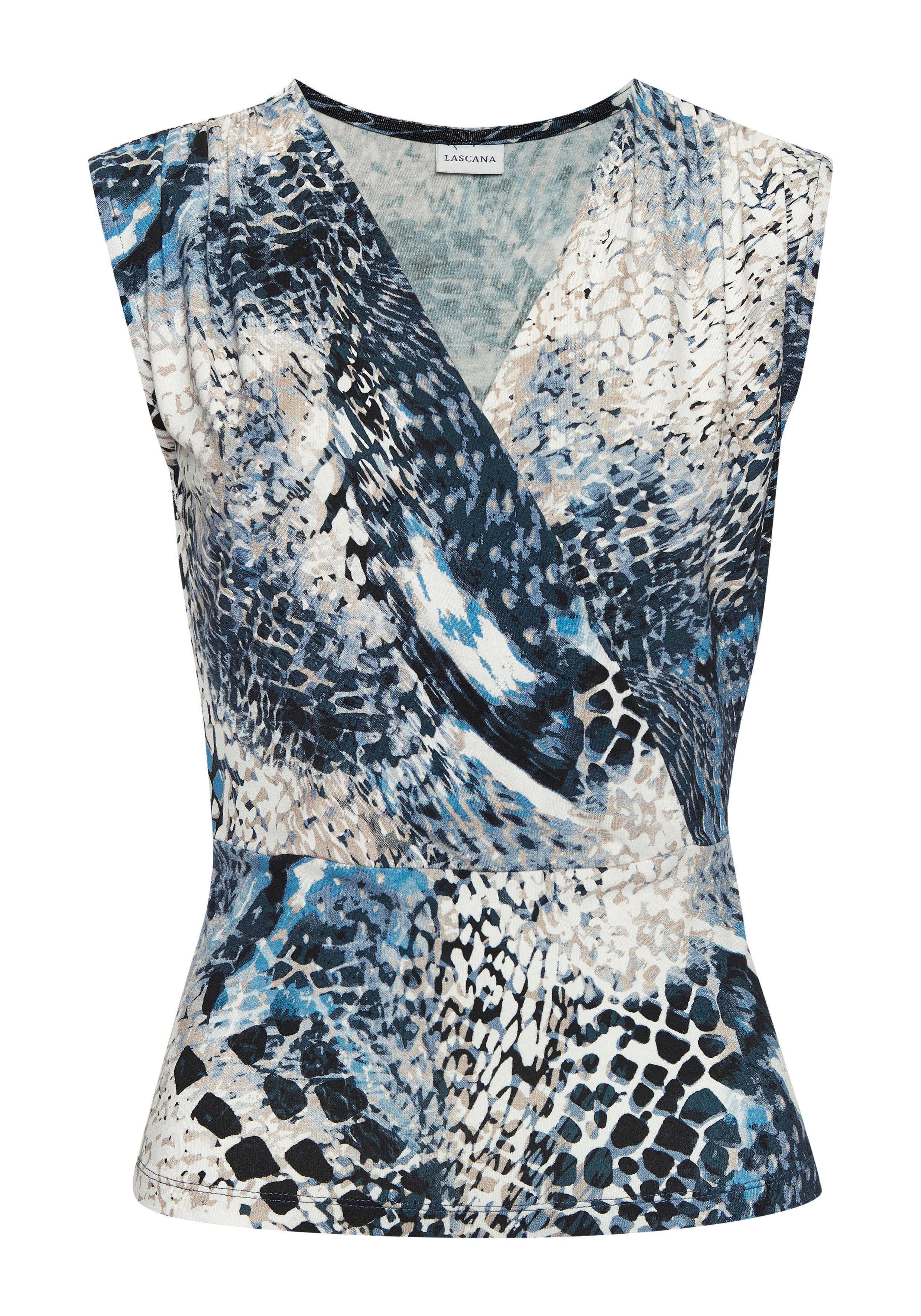 Lascana Shirttop met subtiele rimpelingen op de schouder, elastische damestop