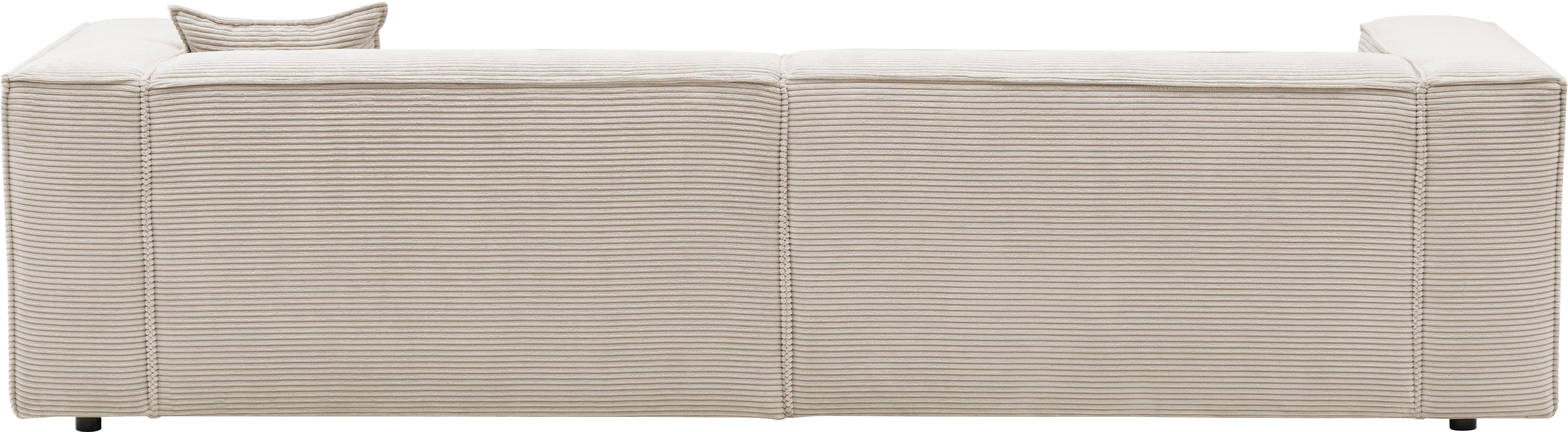 LeGer Home by Lena Gercke 3-zitsbank PIARA, bank met biesnaad, sofa in cord of linnenlook