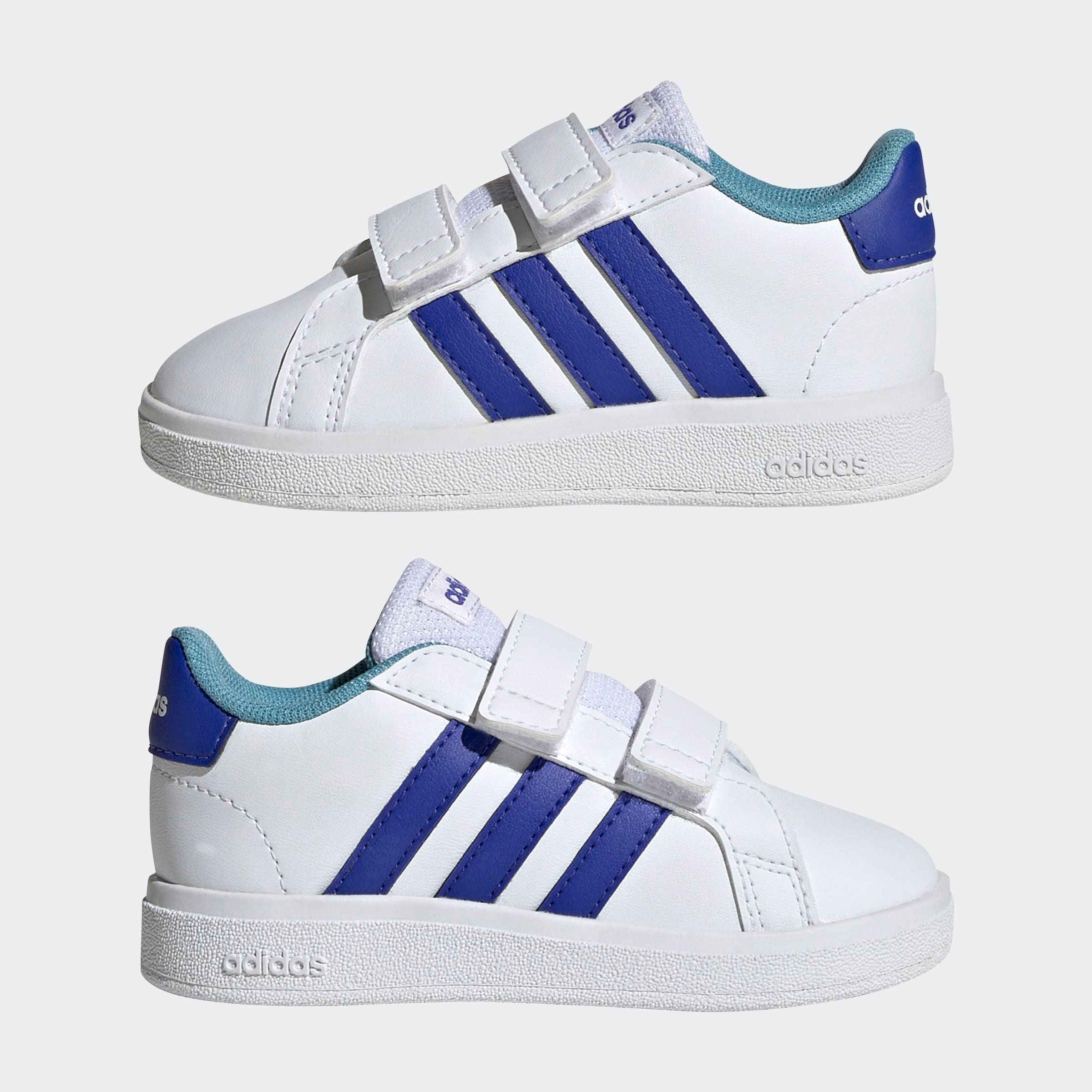 adidas Sportswear Sneakers GRAND COURT LIFESTYLE HOOK AND LOOP voor kinderen, ontwerp geïnspireerd door de adidas superstar