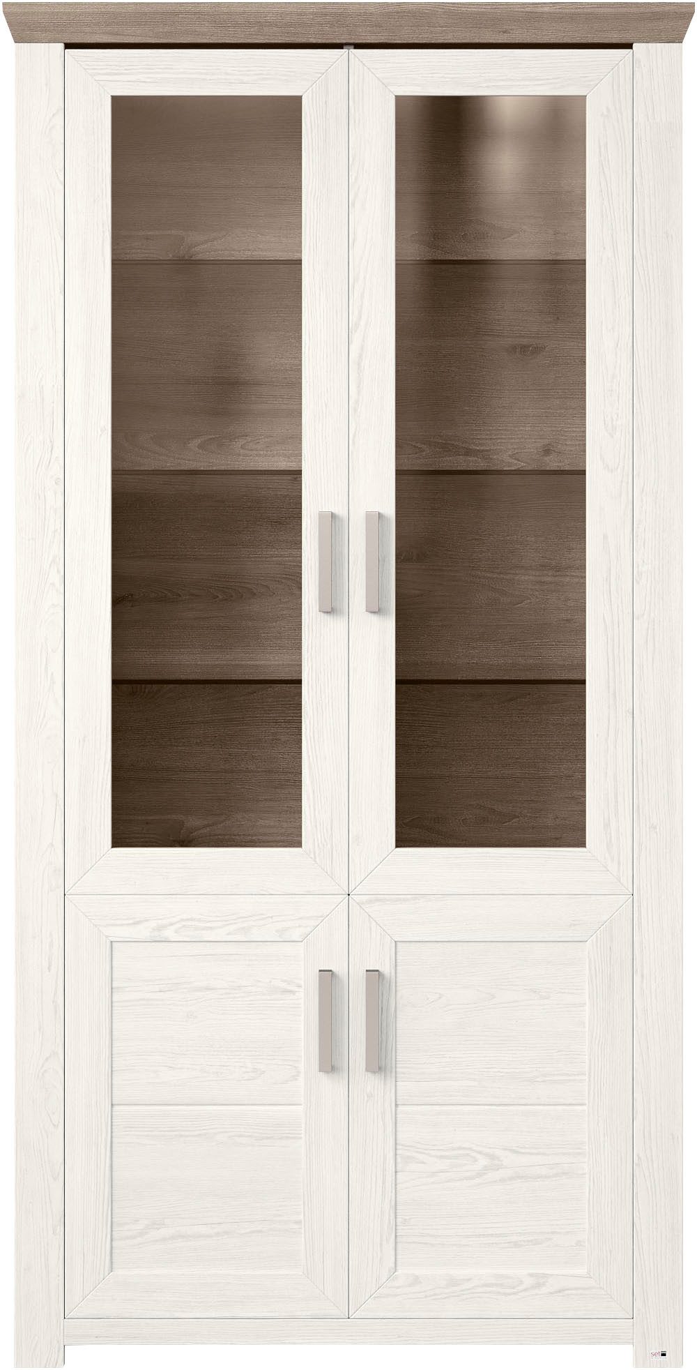 set one by Musterring Staande vitrinekast York Type 17, met twee glazen deuren, in 3 kleurvarianten, hoogte 207 cm