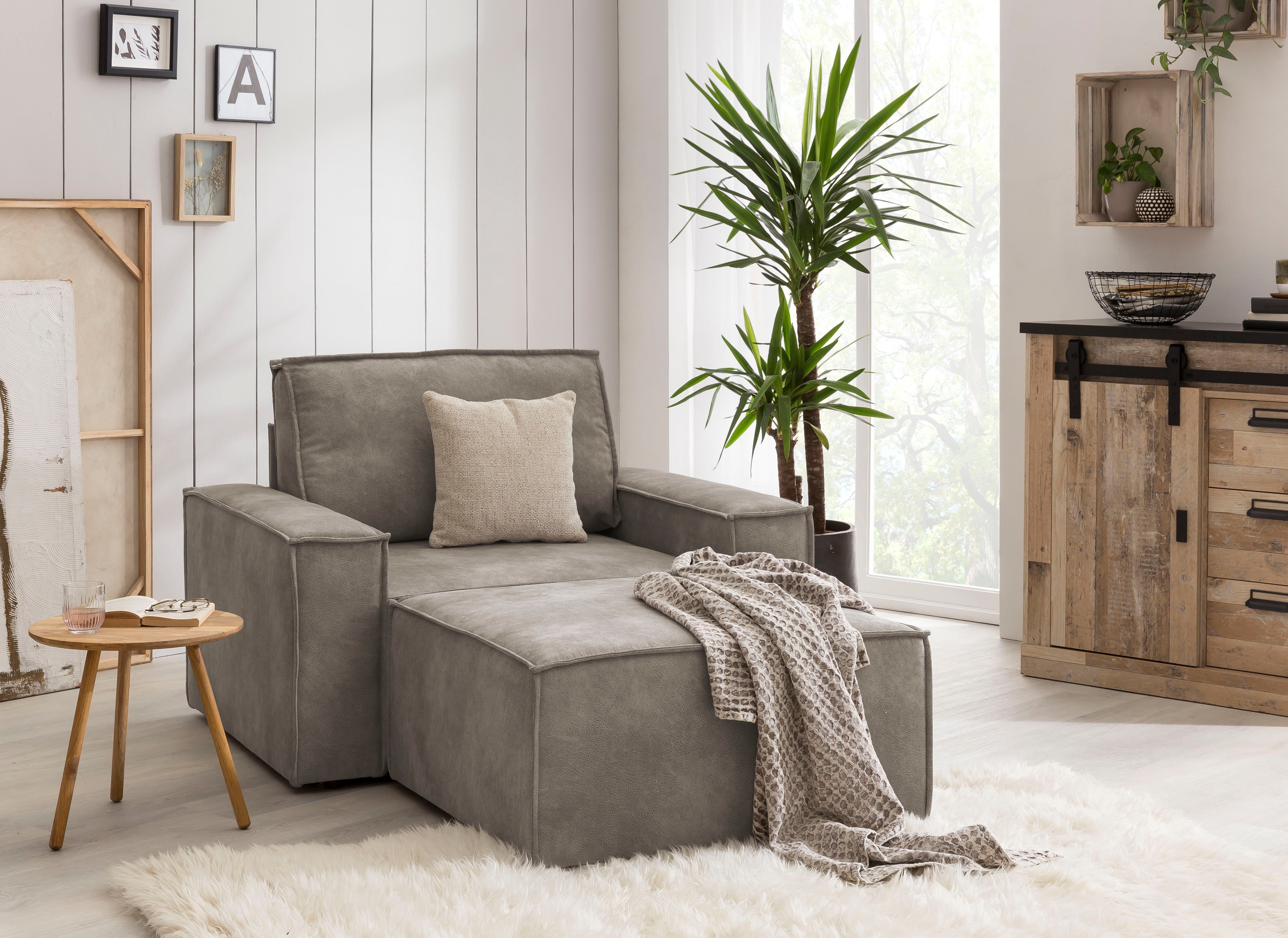 Home affaire Fauteuil Sherwood Loveseat en hocker als set, passend bij de bekleding-serie SHERWOOD