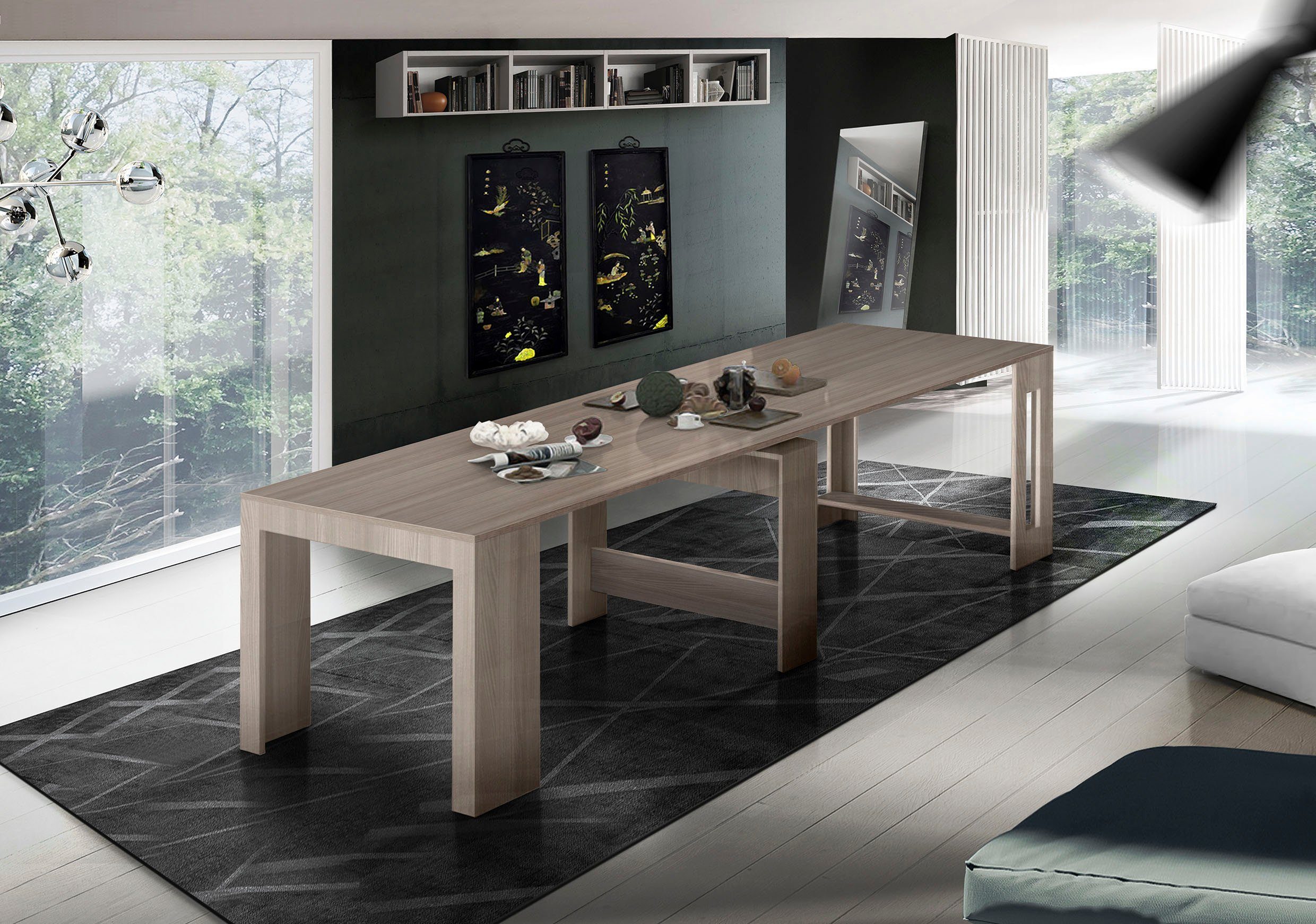 INOSIGN Eettafel Praktika, keukentafel, salontafel, eettafel met uittrekfunctie, uittrekbaar van 50 cm naar 300 cm