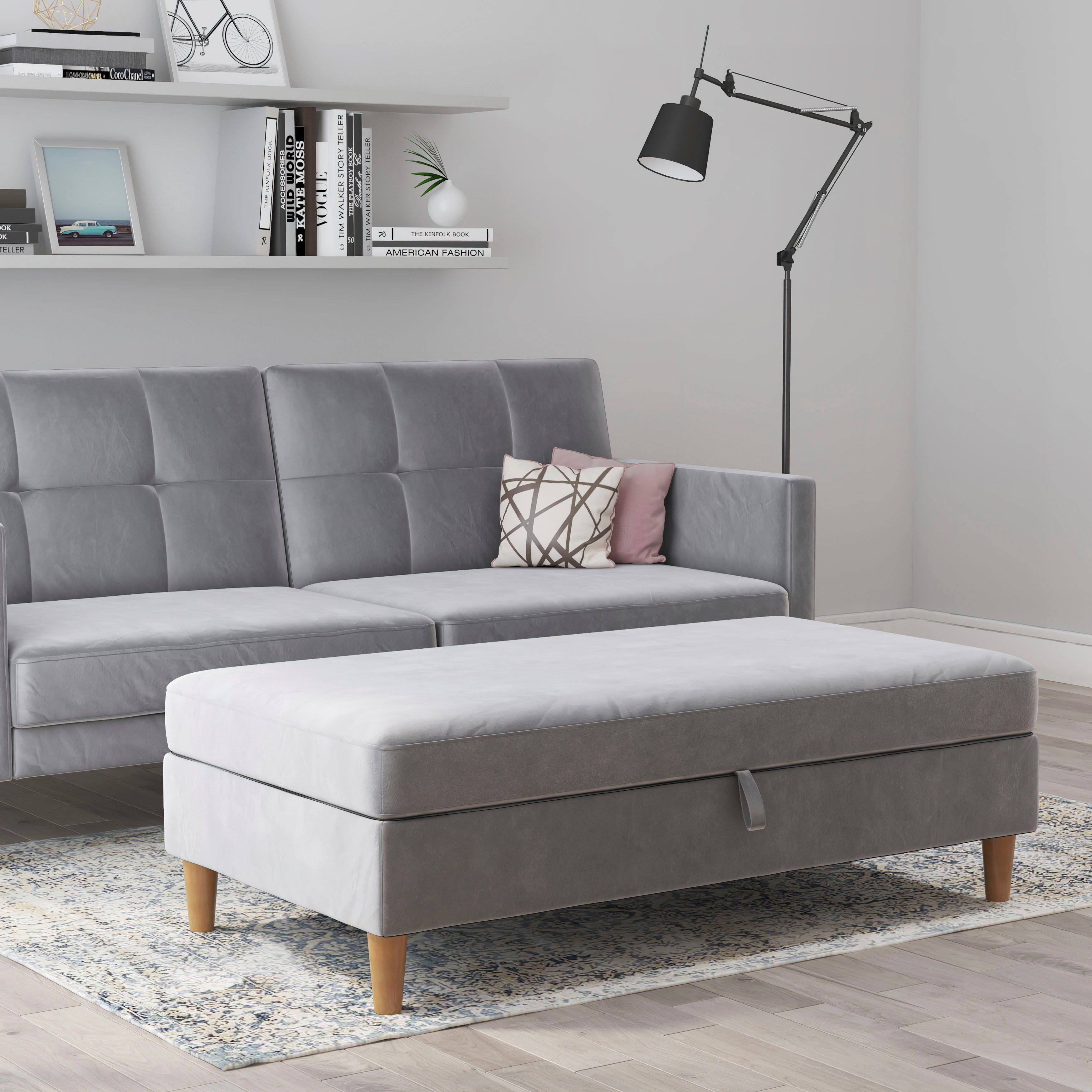 Dorel Home Hocker met bergruimte Lilly met bergruimte, vrij in ruimte plaatsbaar, zithoogte 43 cm (1 stuk)