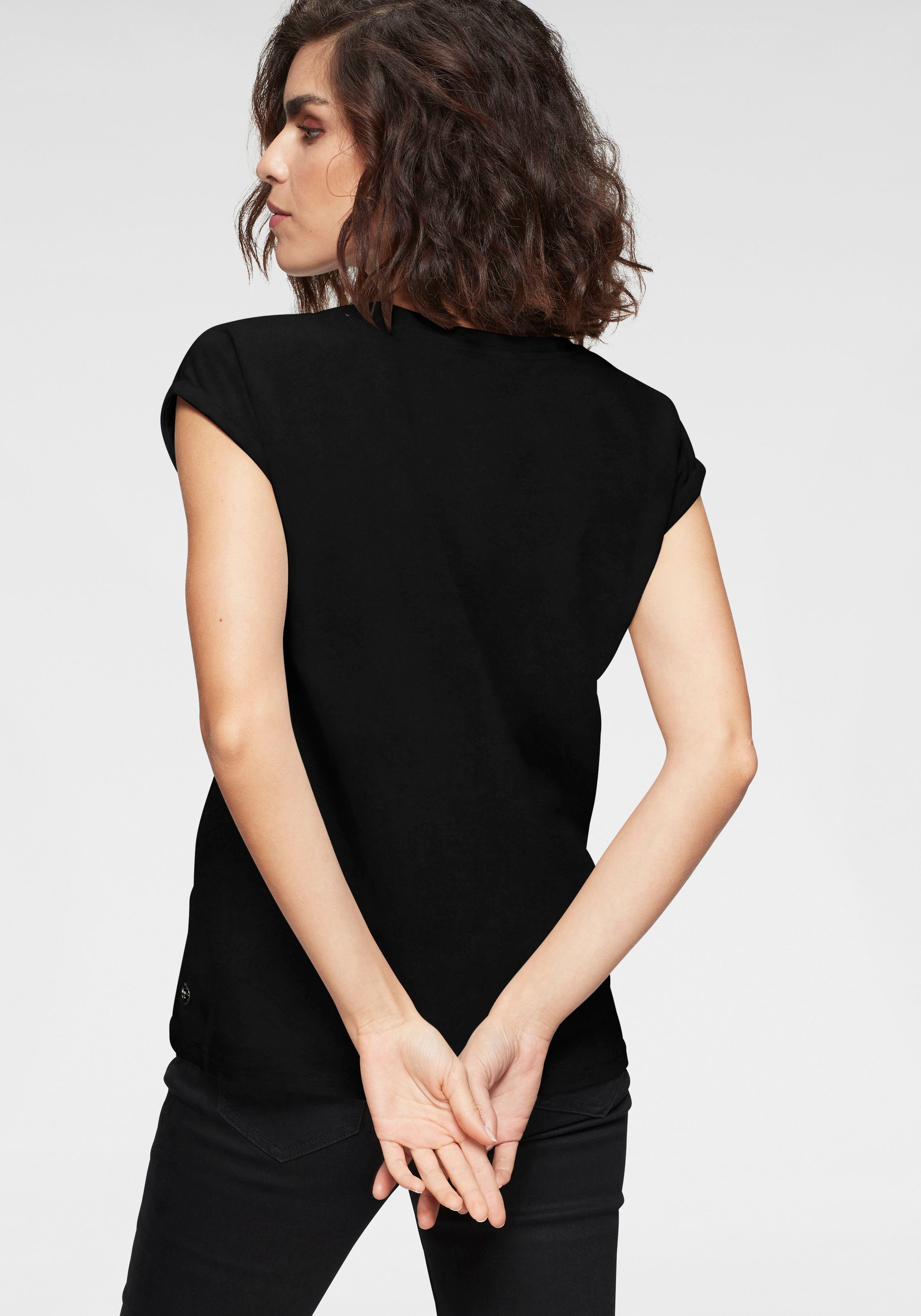 Tamaris T-shirt Korte mouwen, regular fit, effen, met ronde hals