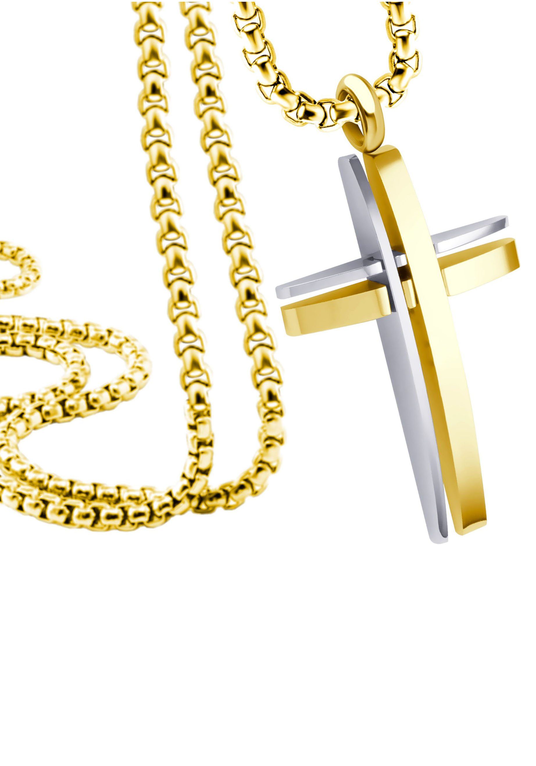 Firetti Ketting met hanger Sieraad cadeau kruis met zirkoon (synthetisch)