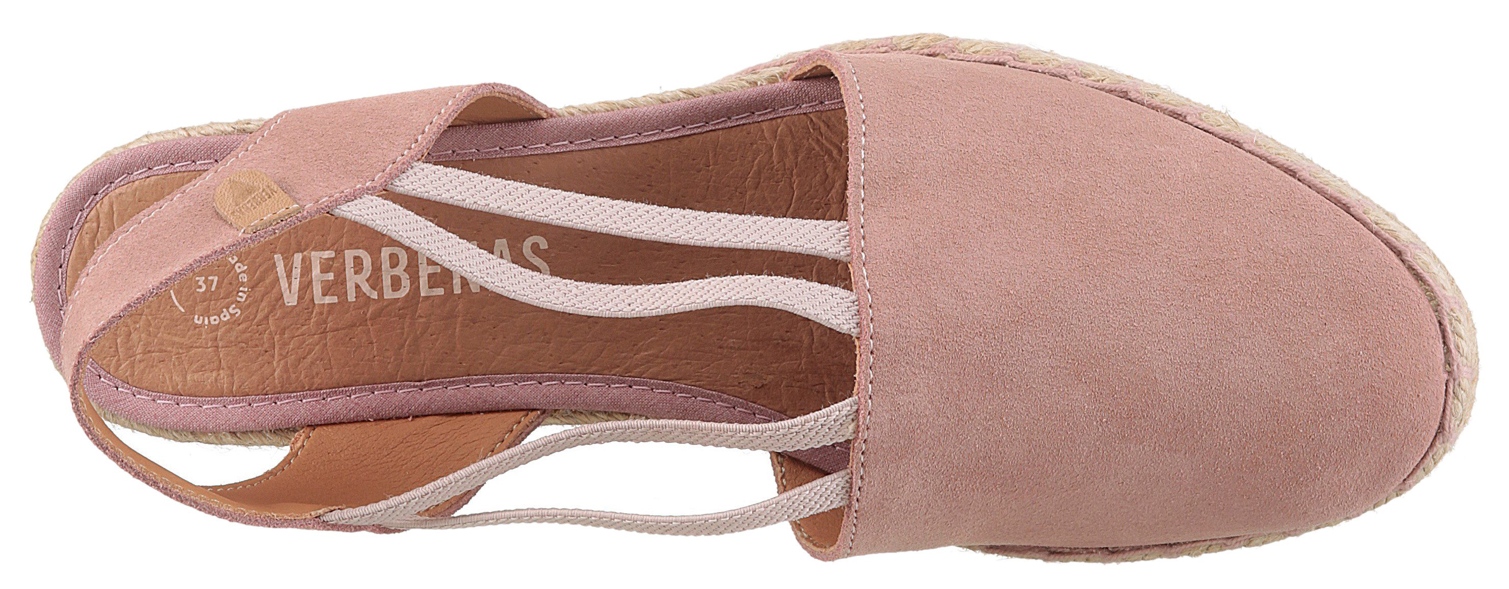 VERBENAS Sandaaltjes Maika Serraje zomerschoen, sandaal, sleehak, met jute bekleding