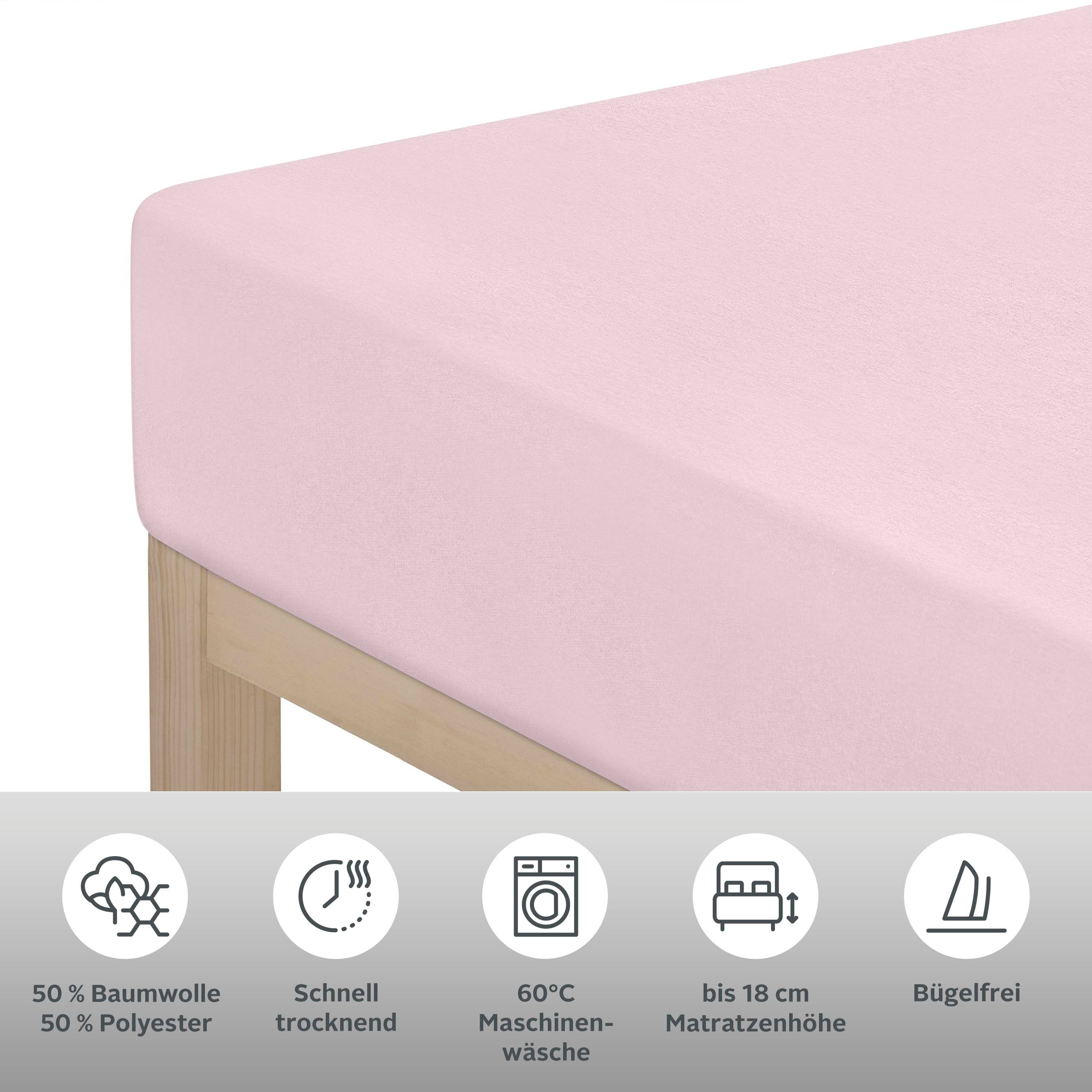 my home Hoeslaken Strawberry in mt. 90x200, 140x200 of 180x200 cm voor matrassen tot 18 cm hoogte, hoeslaken, katoenmix