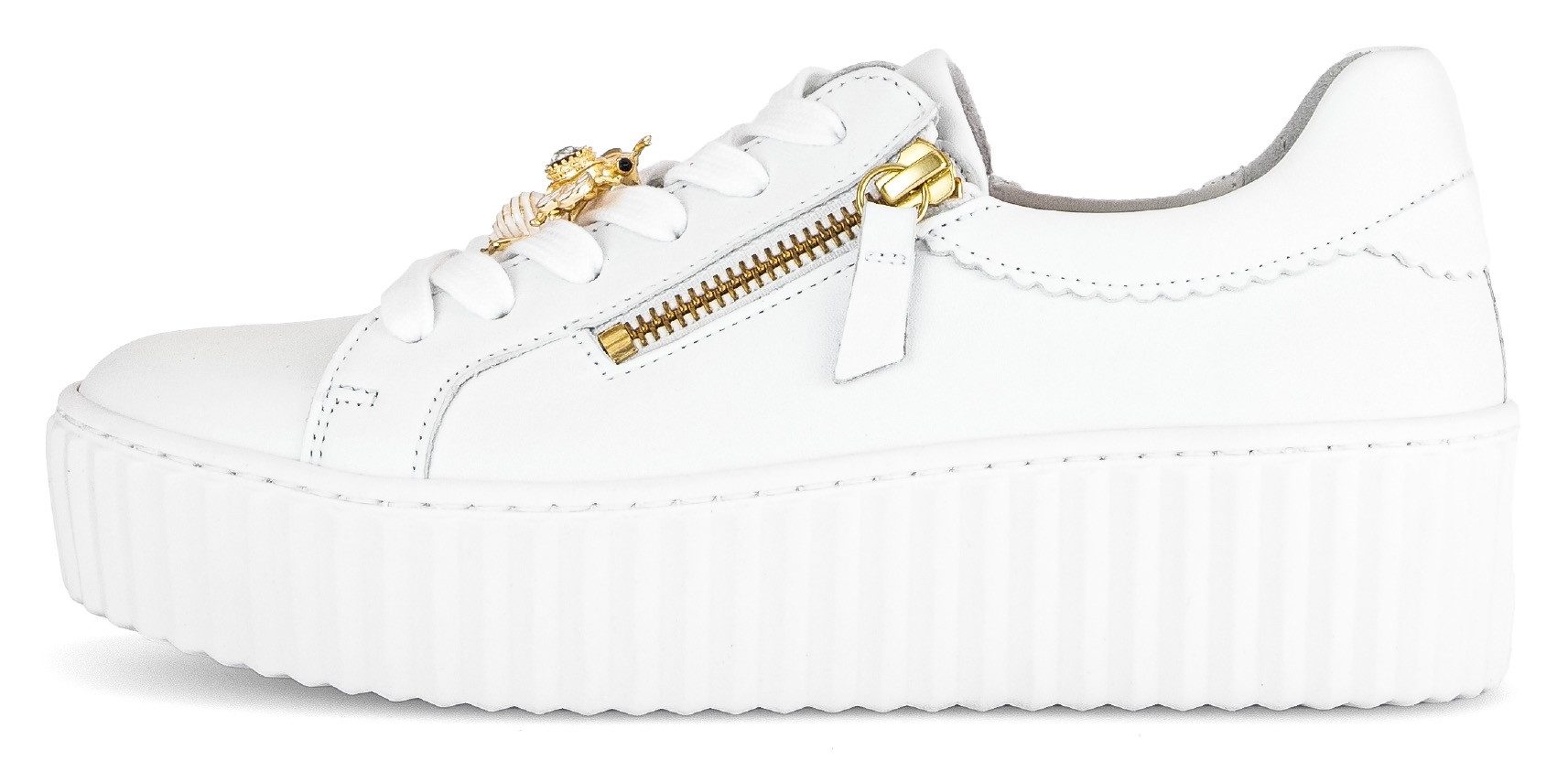 Gabor Plateausneakers , vrijetijdsschoen, lage schoen, veterschoen met modieuze sieraandeel