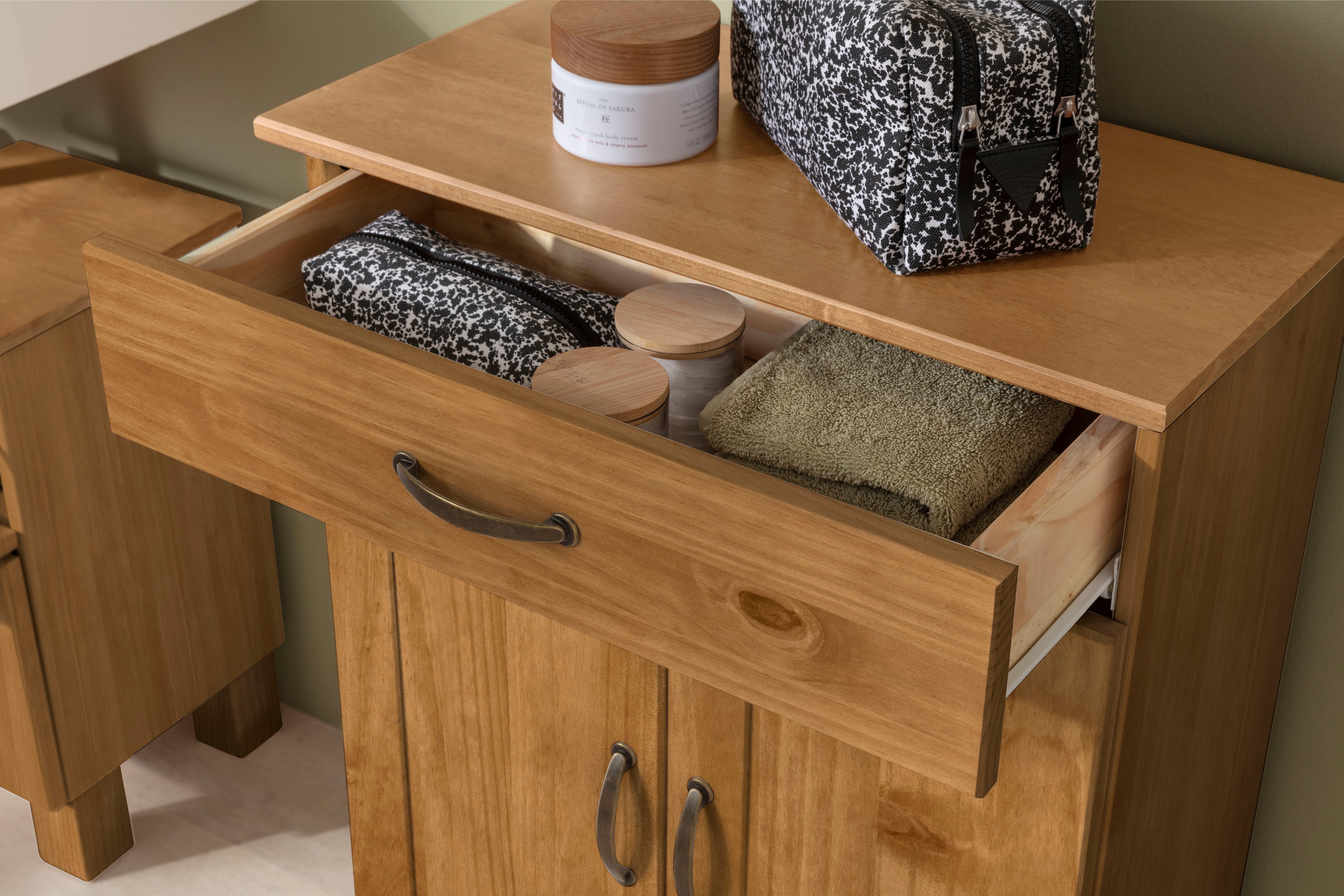 Home affaire Wastafelonderkast Rodby Massief, FSC®-gecertificeerd hout, grepen metaal, breedte 60 cm, hoogte 55 cm