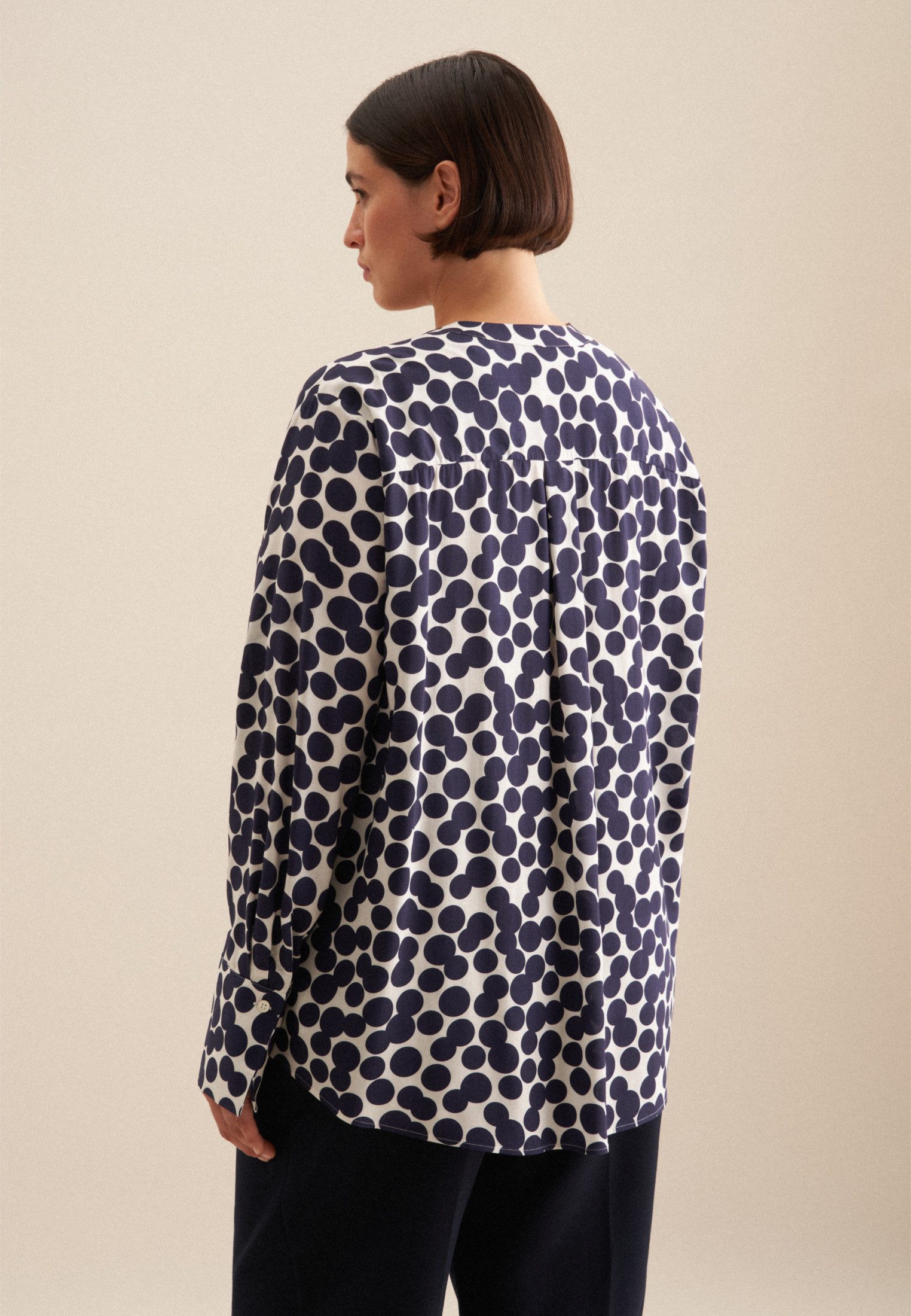 seidensticker Klassieke blouse Zwarte roos Tuniek stippen