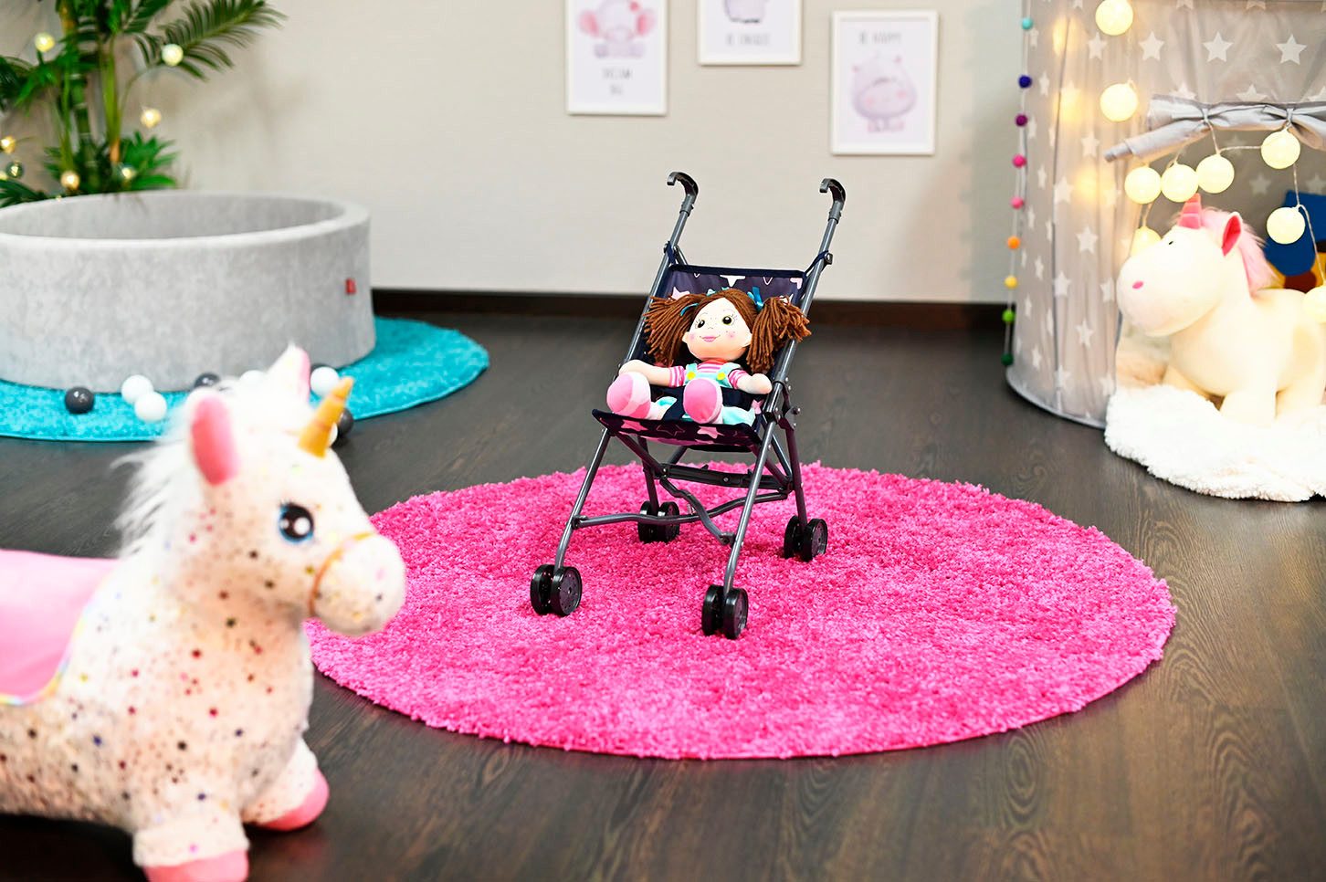 Knorrtoys® Poppenbuggy Sim - star blue pink