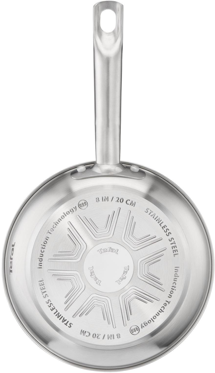 Tefal Koekenpan Virtuoso Roestvrij staal, anti-aanbak coating, thermo-spot, voor alle kookplaten, inductie (1-delig)