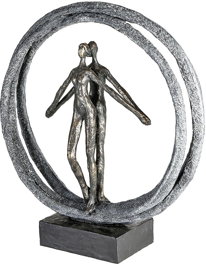 Casablanca by Gilde Decoratief figuur Sculptuur paar in ring, bronskleurig/zwart (1 stuk)