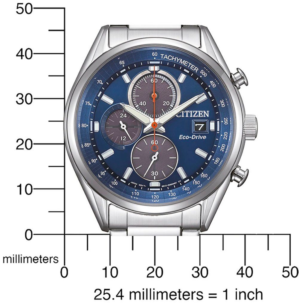 Citizen Chronograaf Polshorloge, herenhorloge, solar, stopwatchfunctie, roestvrijstalen band