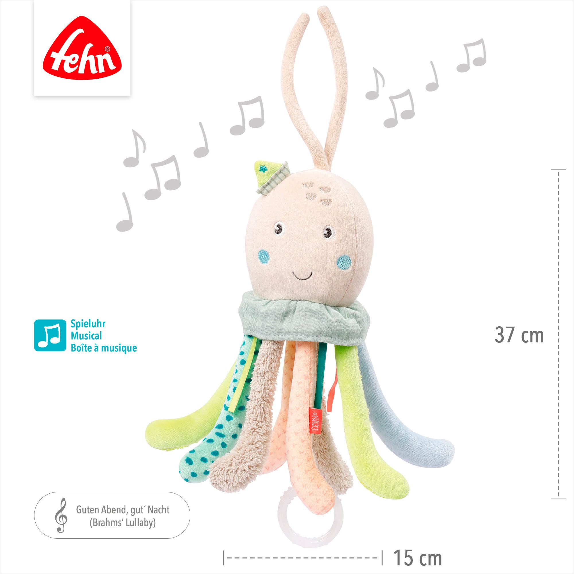 Fehn Speeldoosje Zeekinderen, octopus met uitneembare speeldoos
