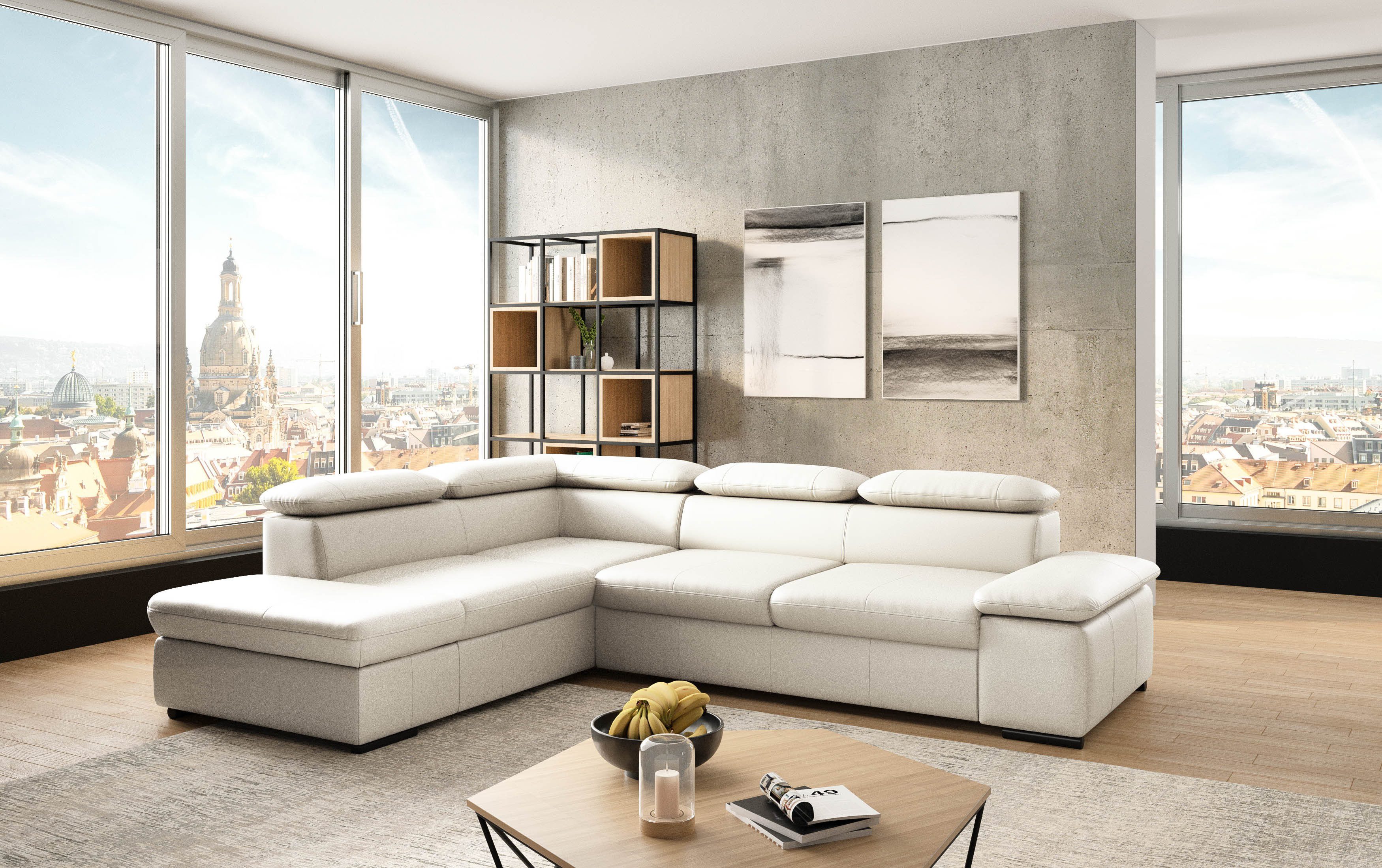 sit&more Hoekbank Alcudia L-vorm met armverstelling, optionele hoofdeindverstelling en bedfunctie