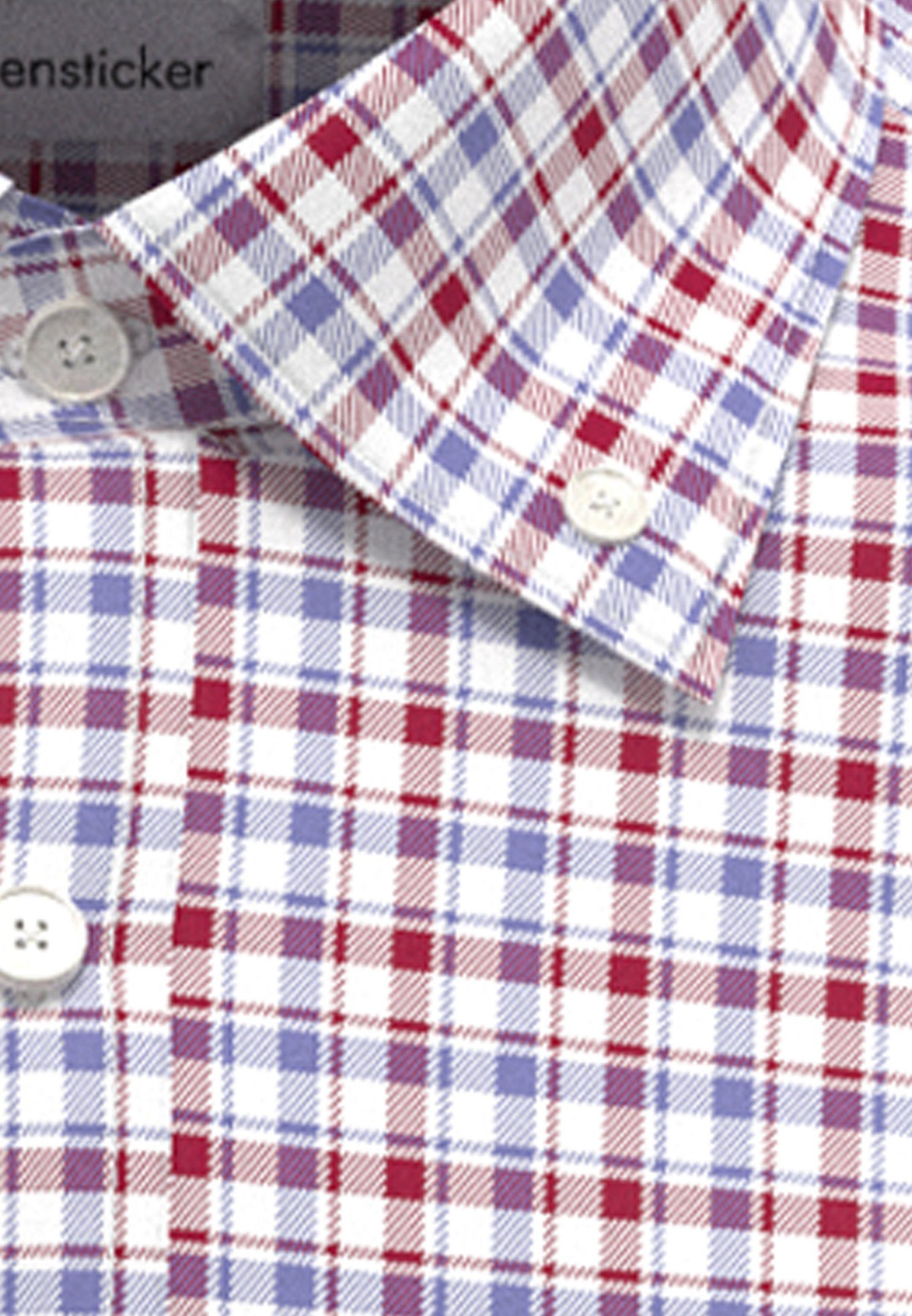 seidensticker Businessoverhemd Regular korte mouwen button-downkraag ruit