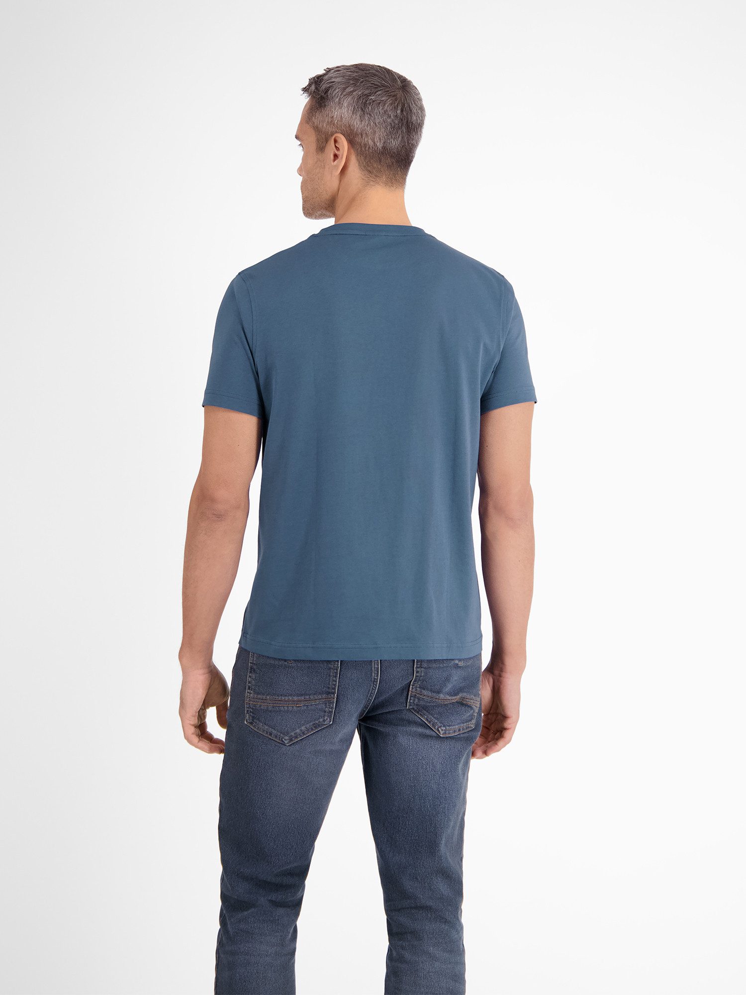 Lerros T-shirt LERROS basic T-shirt met logostiksel, effen
