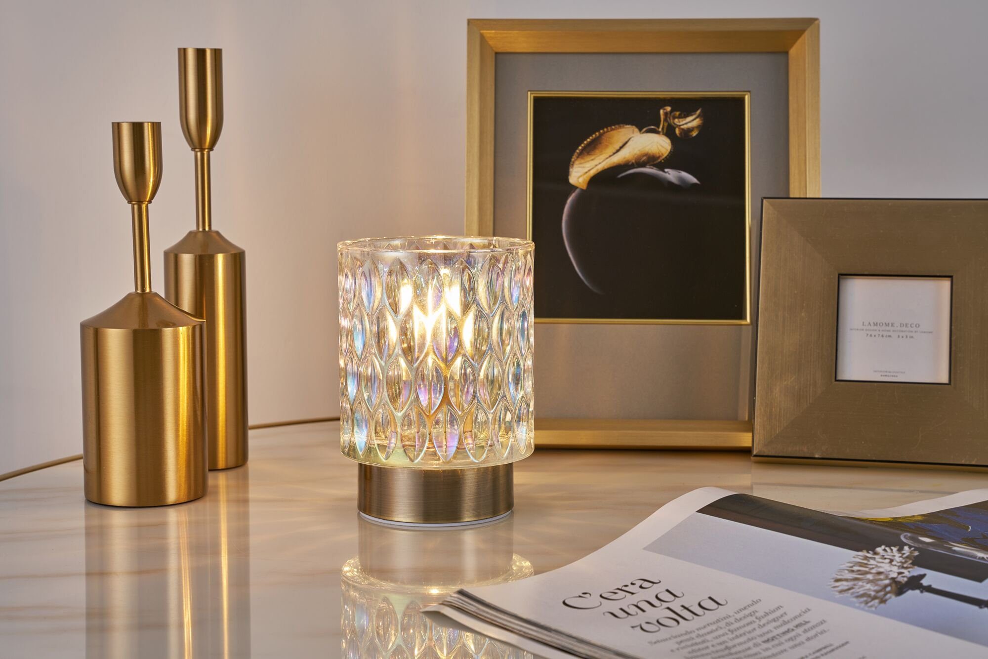 Pauleen Tafellamp Clear Glamour E14, op batterijen, timerfunctie, windlicht (1 stuk)