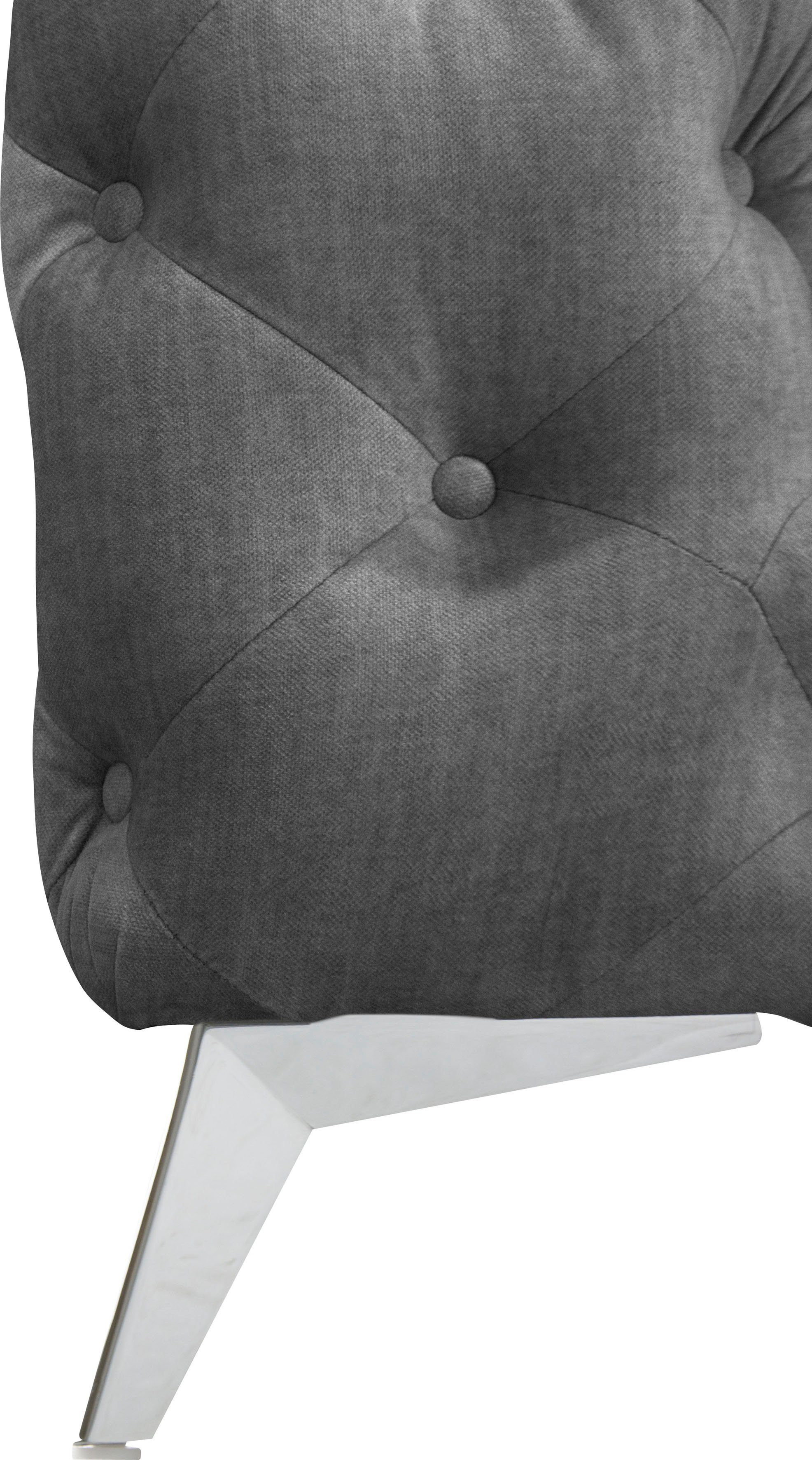 Leonique Chesterfield-bank Glynis L-vorm luxueuze capitonnage, moderne chesterfield look, kleur van de poten ter keuze