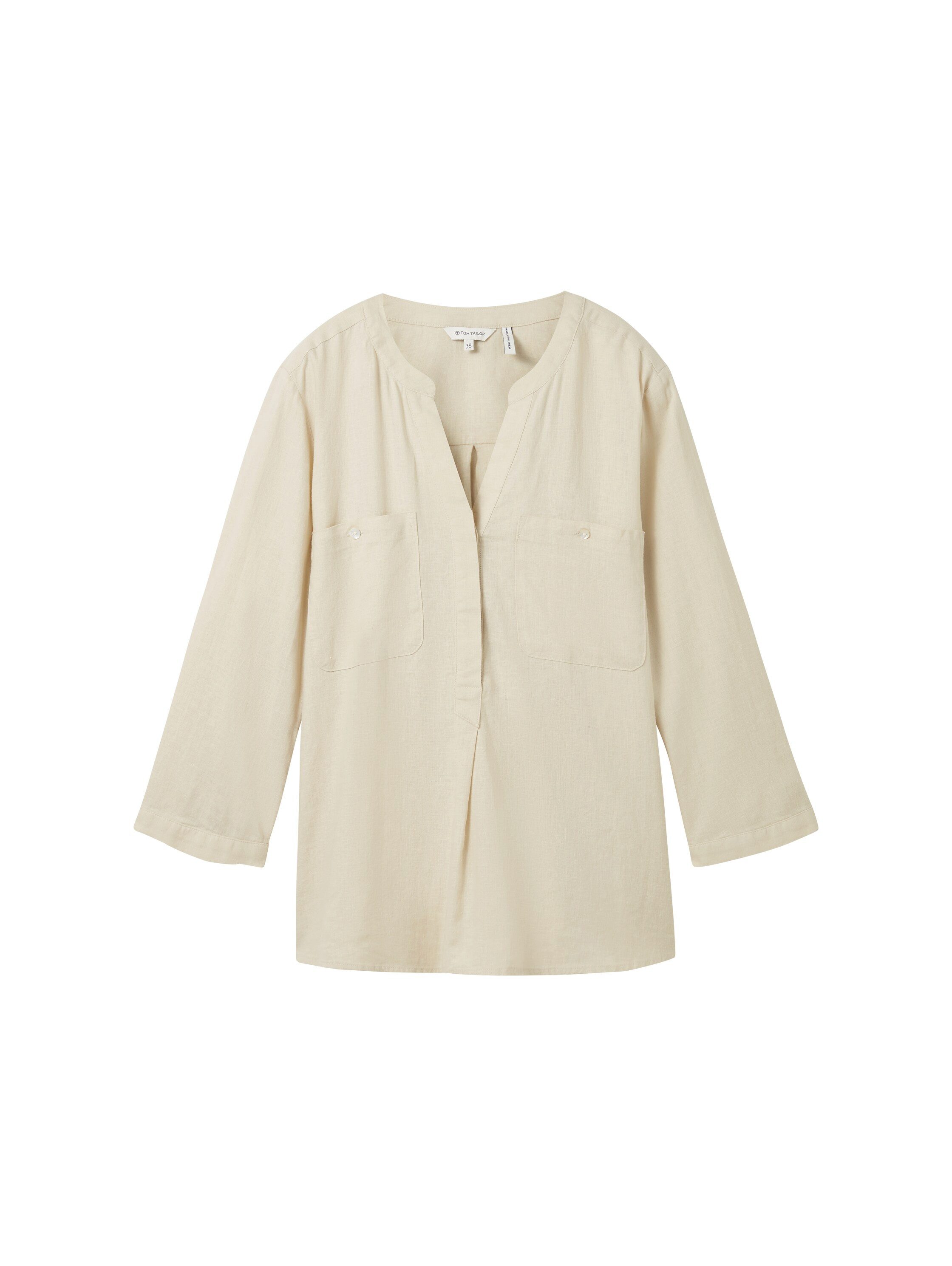 Tom Tailor Blouse zonder sluiting met linnen