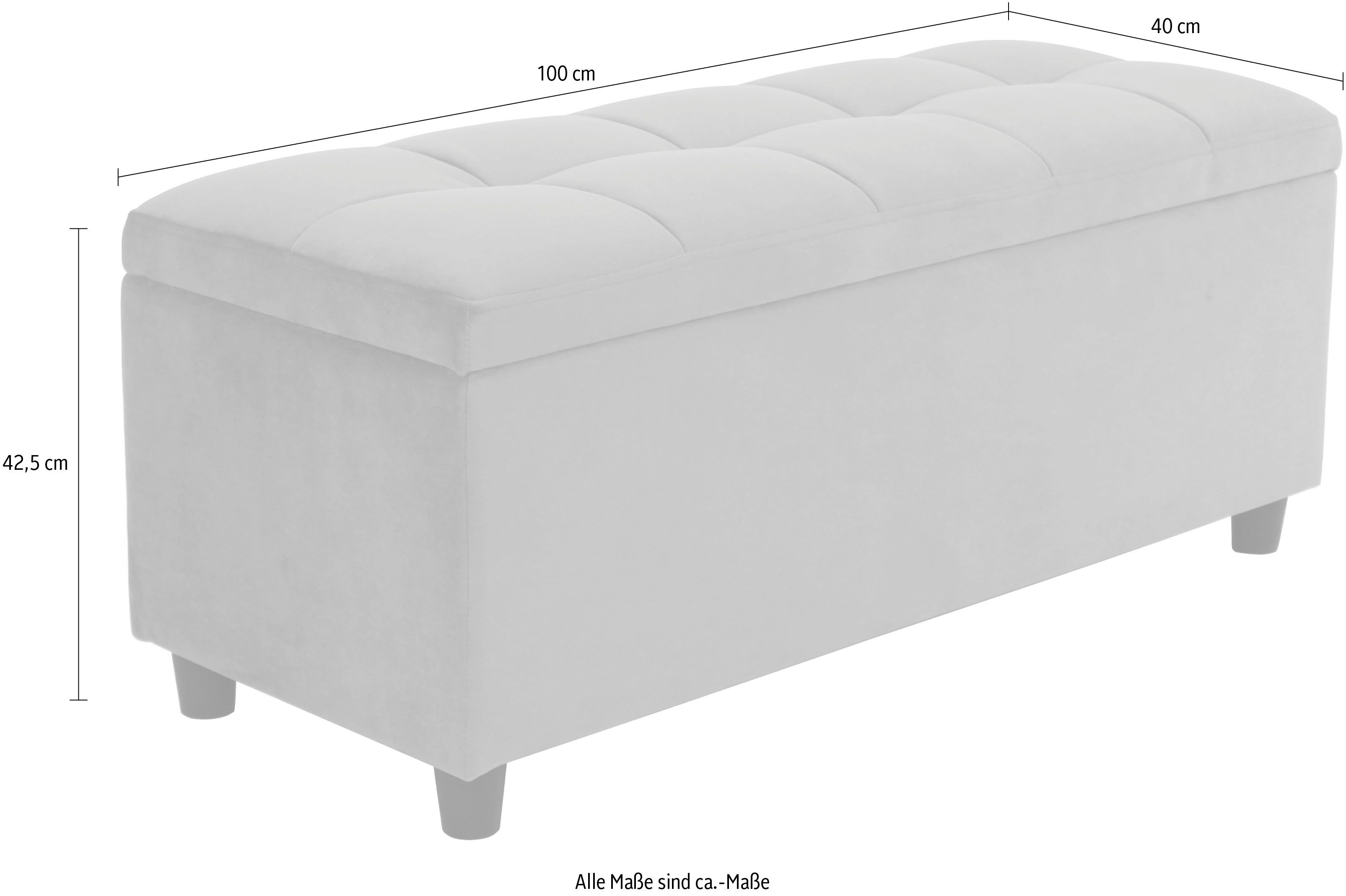COUCH ♥ Slaapkamerbankje Doorgestikt Met bergruimte, ook als garderobebank geschikt, bank