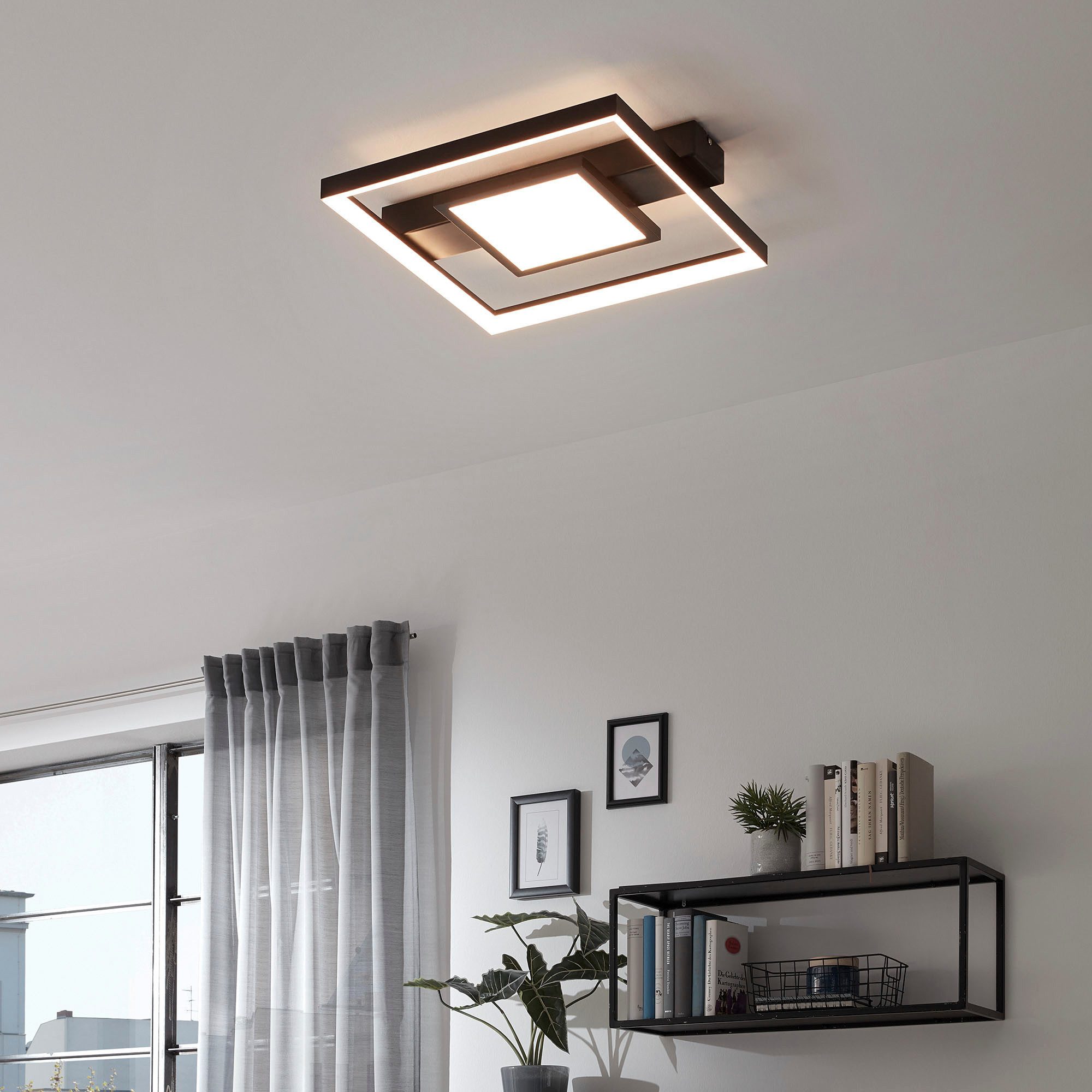 Briloner Leuchten Led-plafondlamp LED plafondlamp met middenverlichting, zwart, 1xLED/38W
