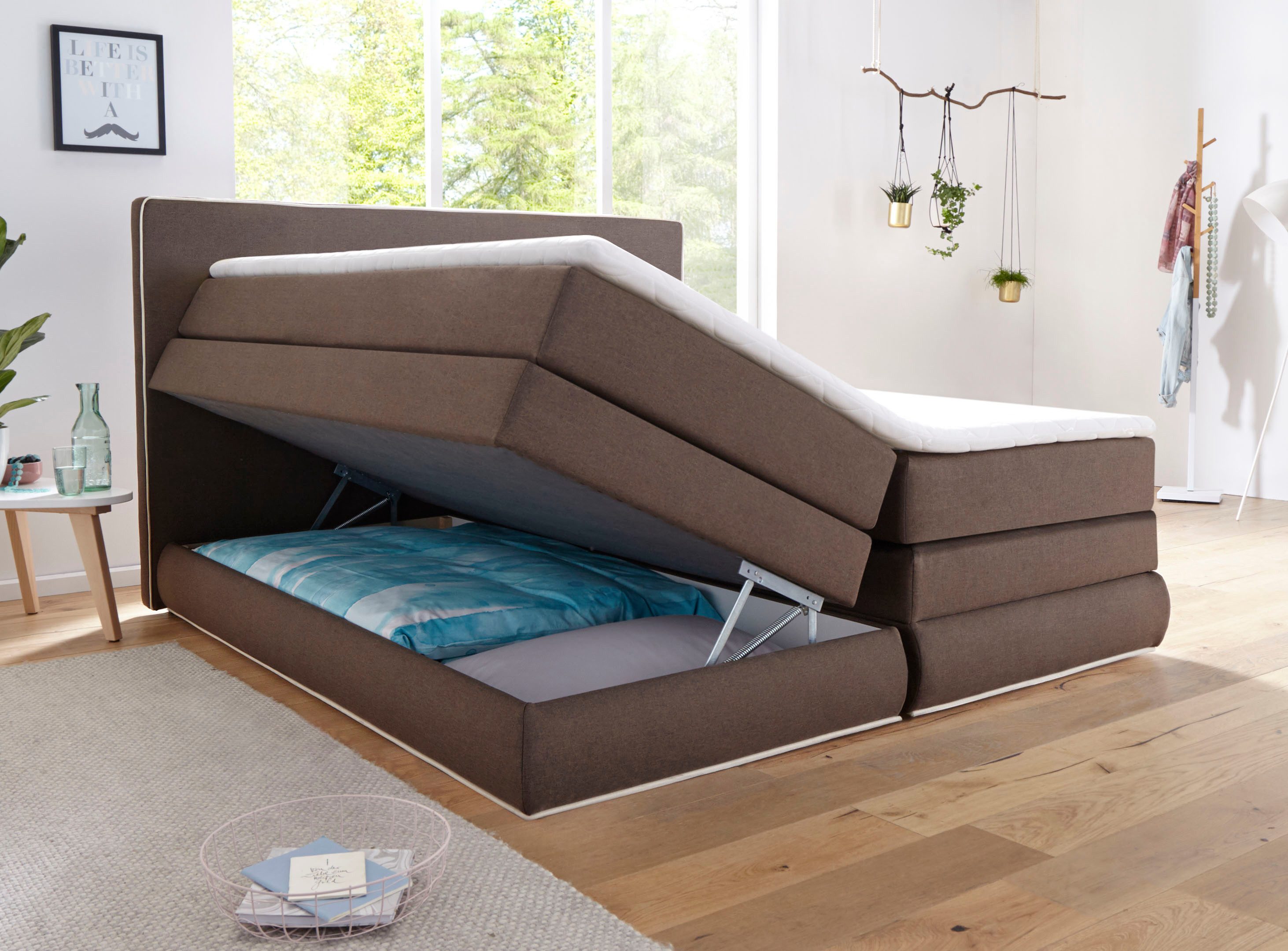 COLLECTION AB Boxspring Ninoni incl. bedlade, topper en optioneel met led-verlichting