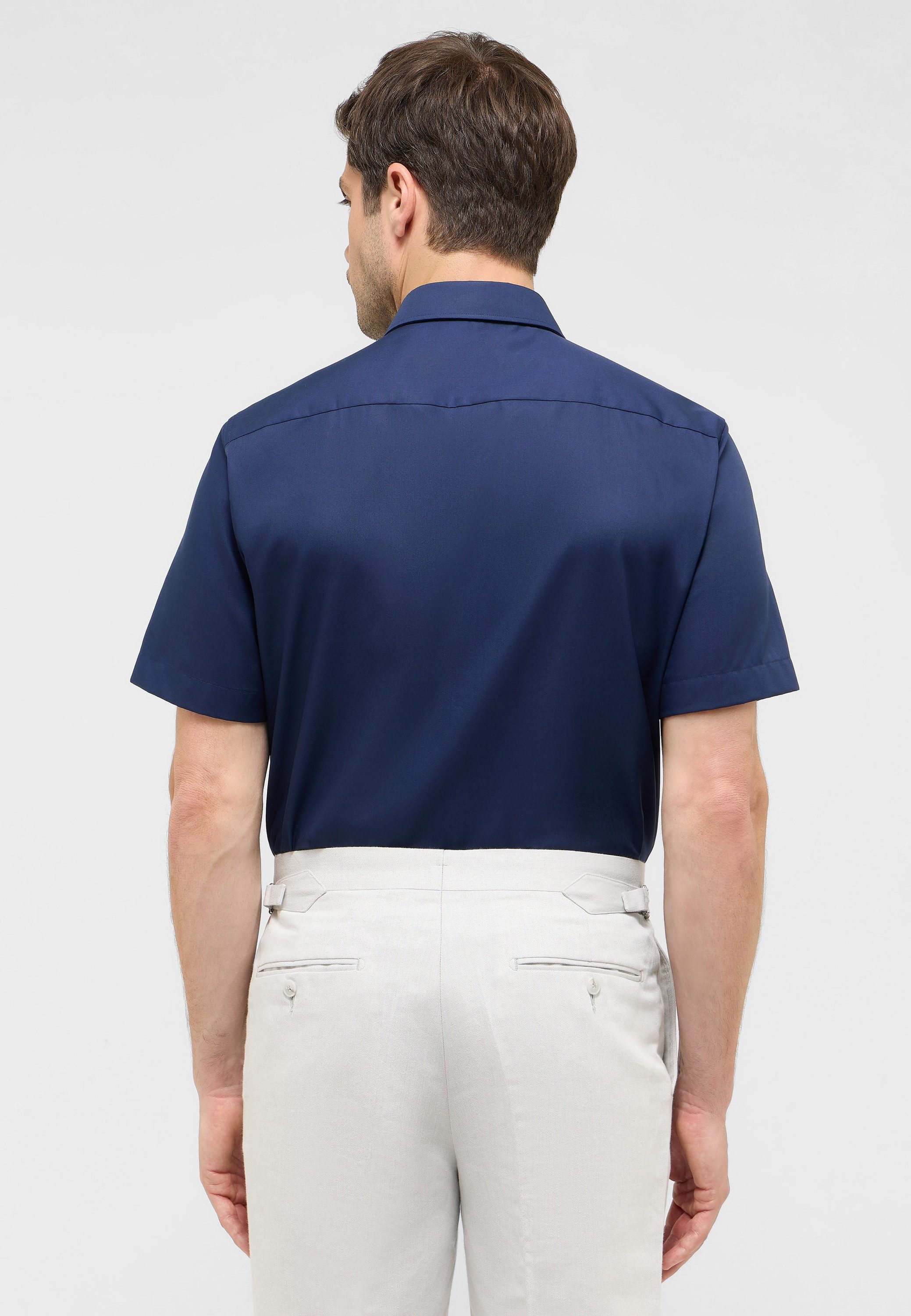 Eterna Overhemd met korte mouwen Slim fit NON IRON (strijkvrij)