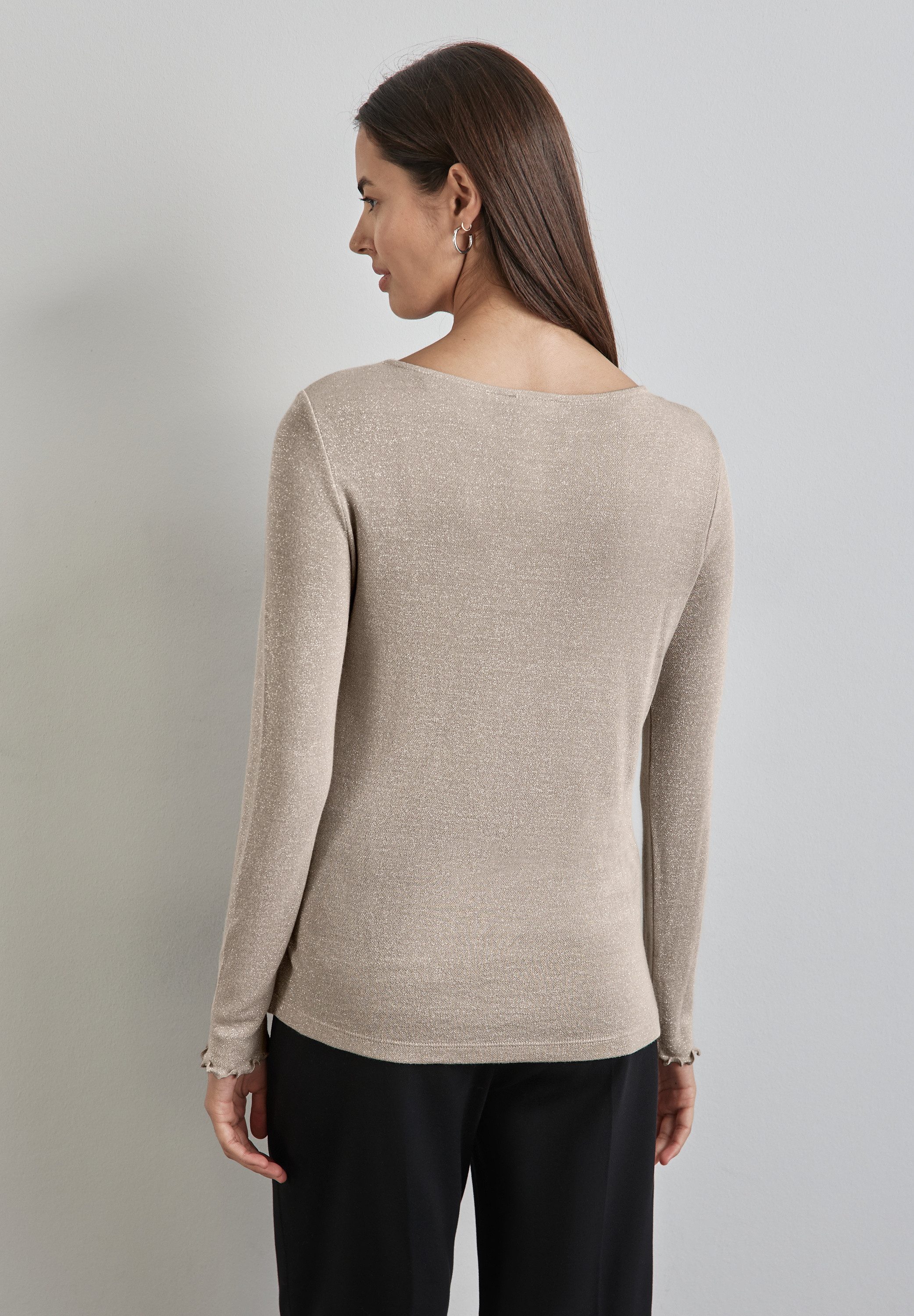 STREET ONE Shirt met lange mouwen met gemetalliseerde vezels