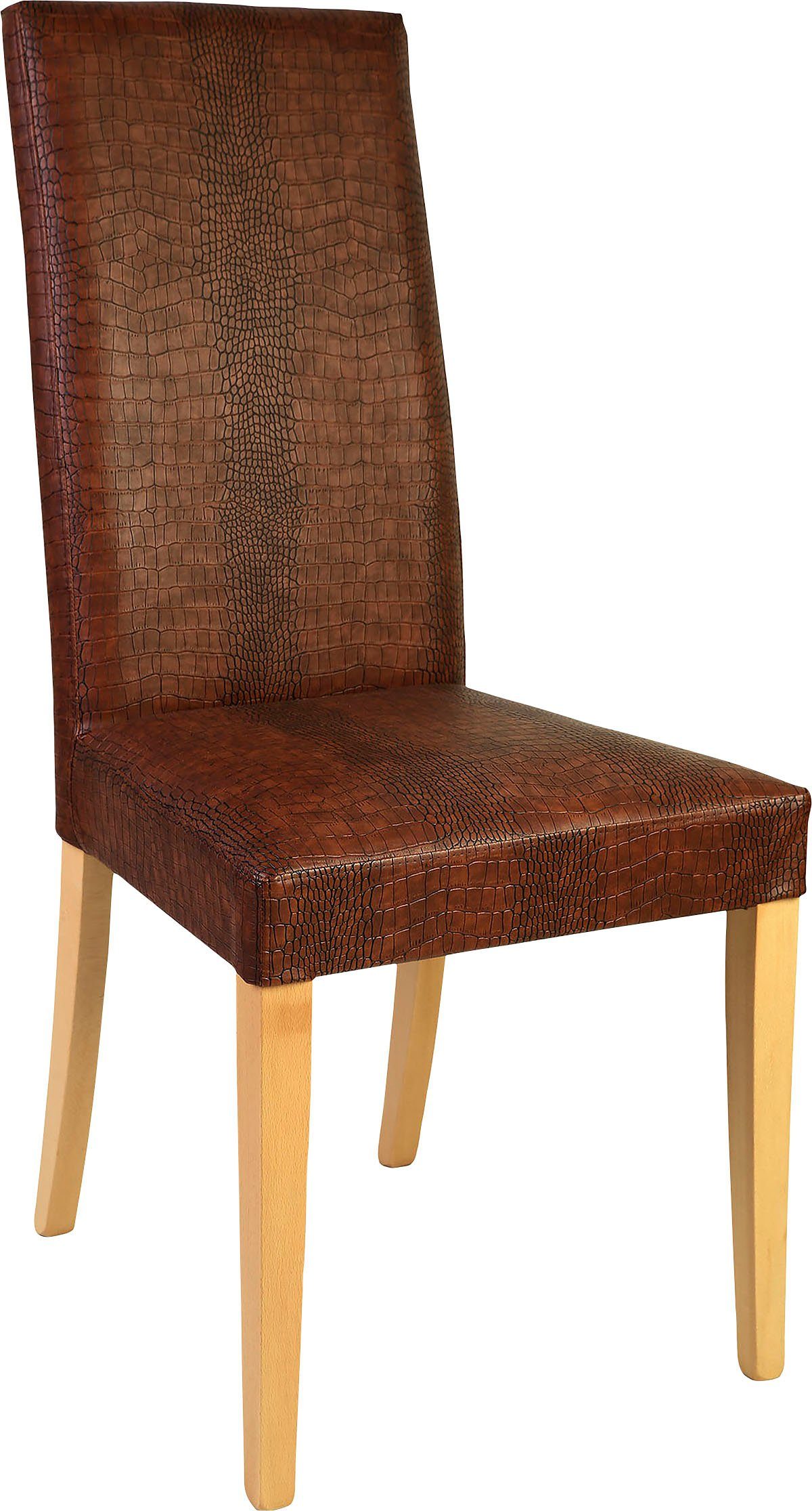 Home affaire Stoel Java Overtrokken met kunstleer met animal-stempeldruk (set, 2 stuks)