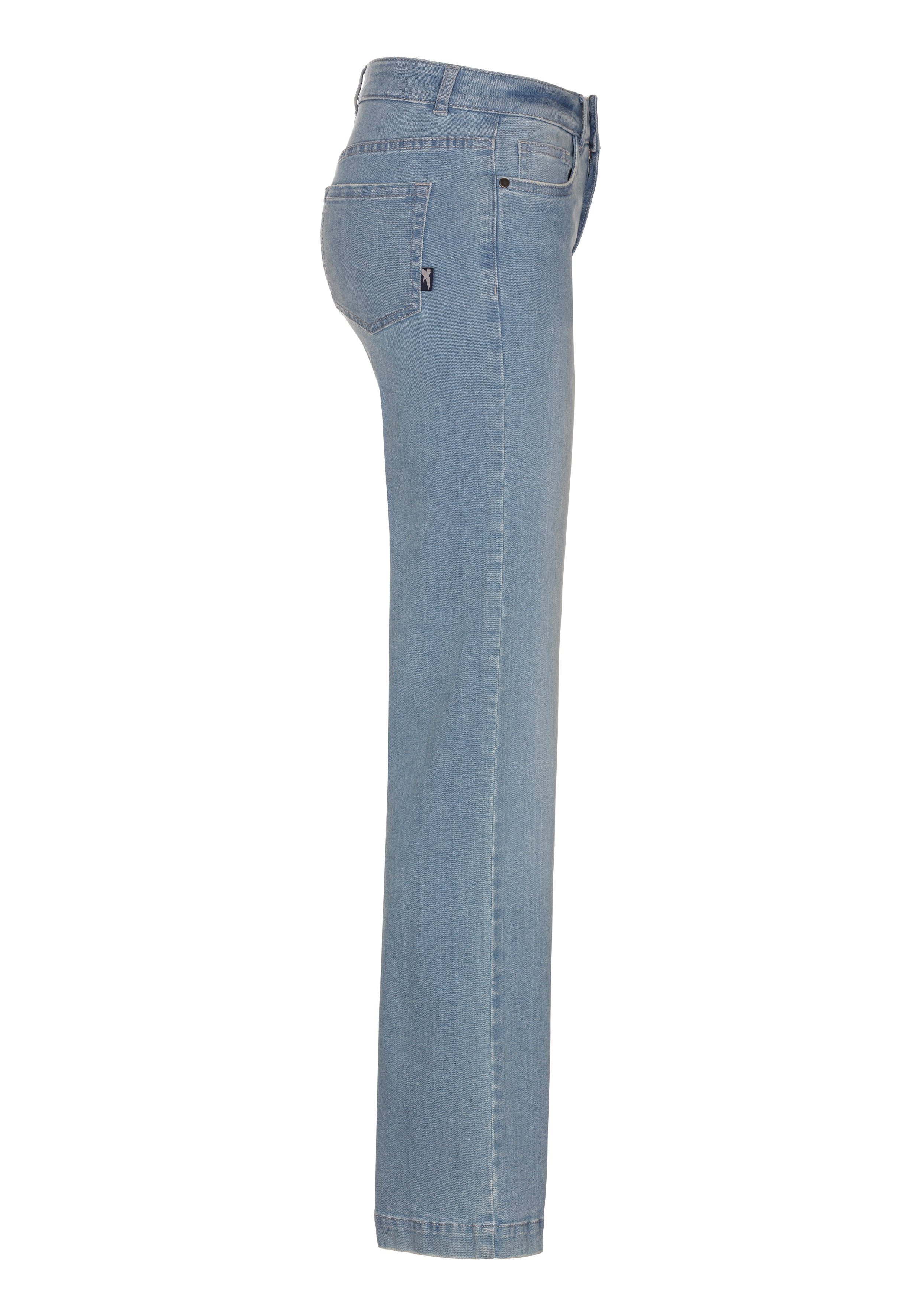 Arizona Rechte jeans wijde pasvorm used-look-wassing hoge taille