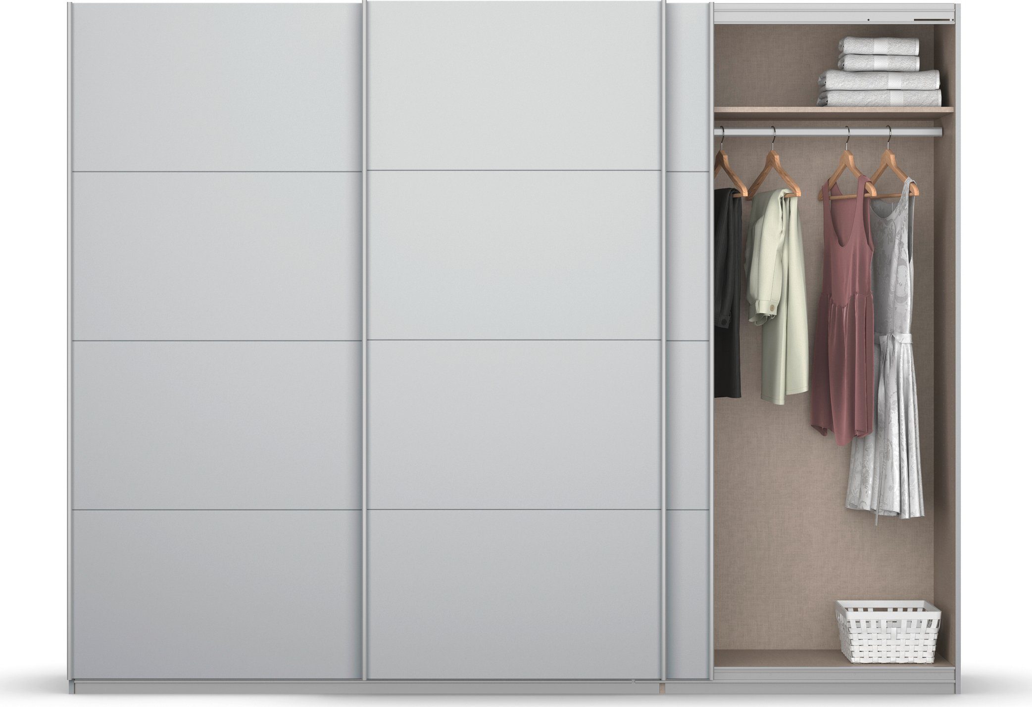 rauch Zweefdeurkast Kledingkast kast garderobe KOLUNA met decor-front inclusief 2 binnenladen en extra legplanken made in germany
