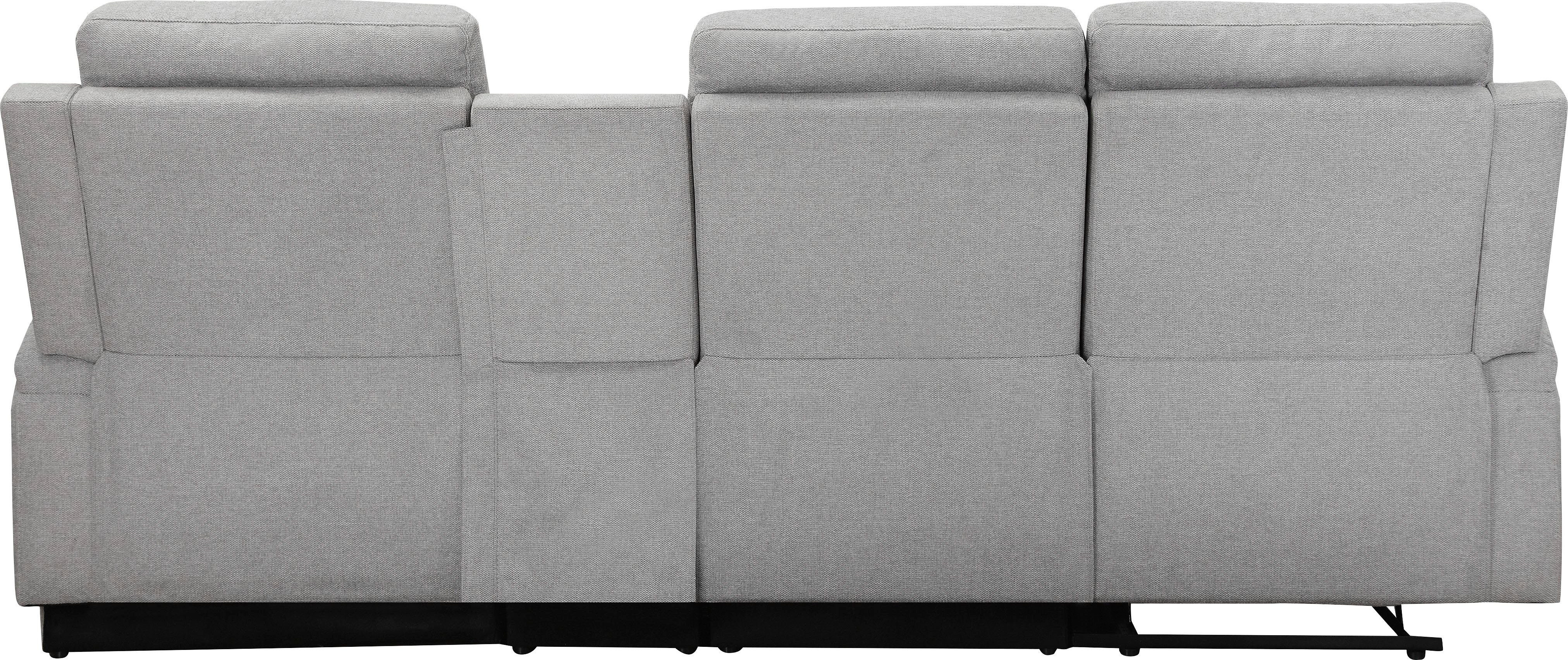 Home affaire Hoekbank Napori multimediabank, 3 bioscoopstoelen XXL, L-model, Bioscoopbank met relaxfunctie, bekerhouder, opbergvak en opbergbox