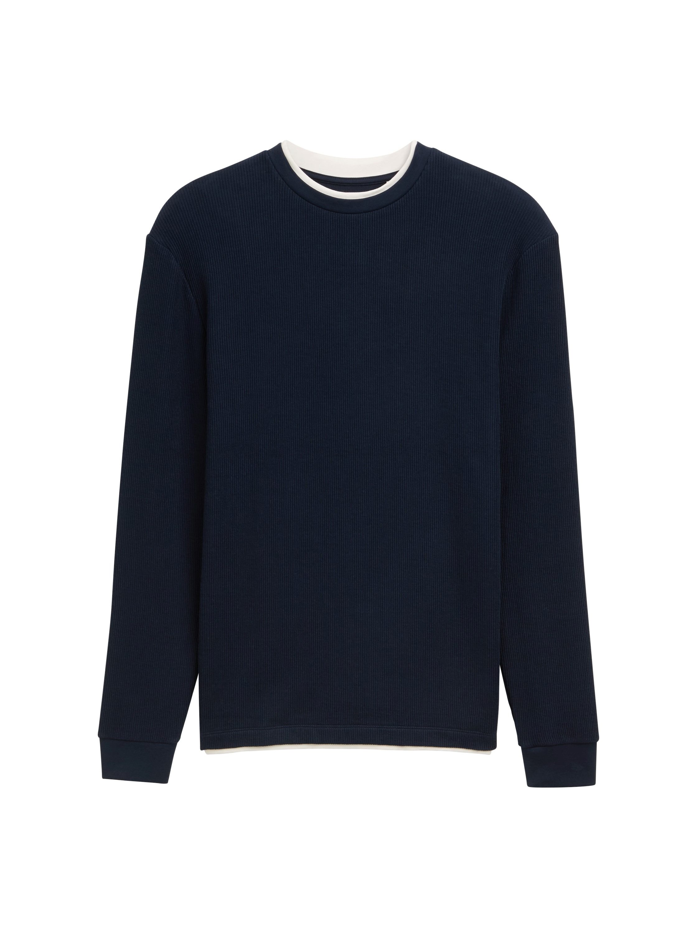 Tom Tailor Denim 2-in-1-shirt met lange mouwen met ribstructuur