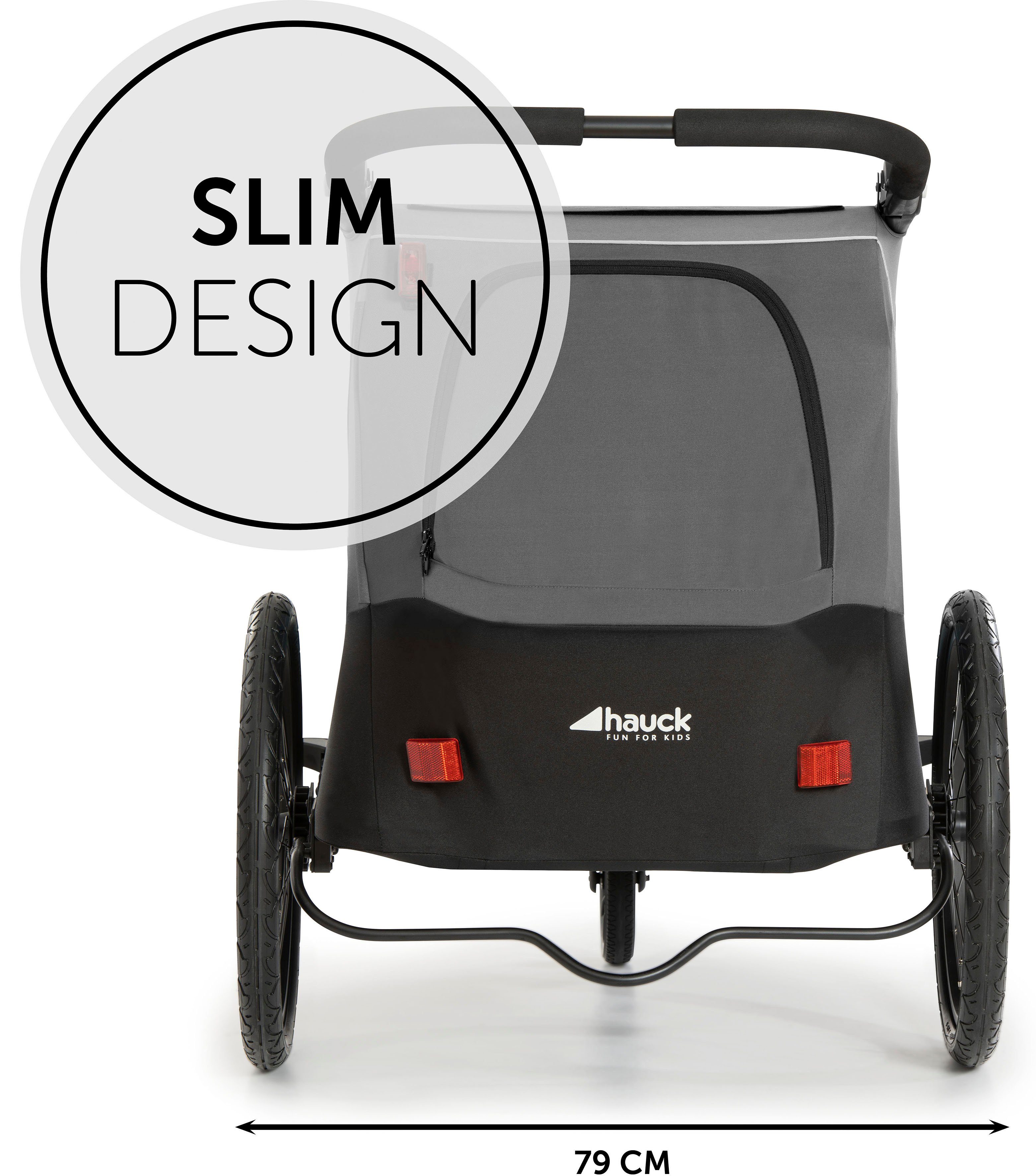 Hauck Kinderen fiets aanhanger 2in1 Fietstrailer en Buggy Dryk Duo, grijs
