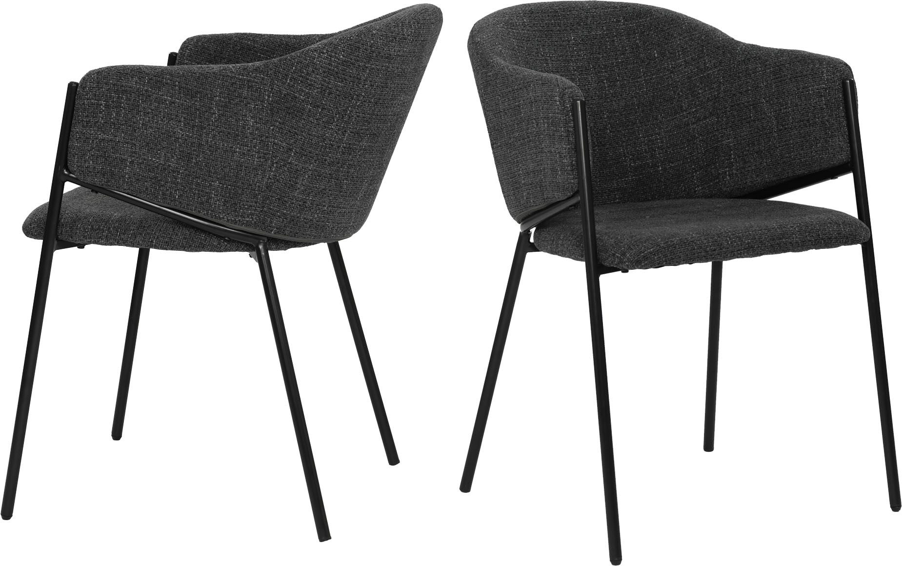 SIT Stoel met armleuningen Öko-Tex gecertificeerd (set, 2 stuks) 4 poot stoelen grijs