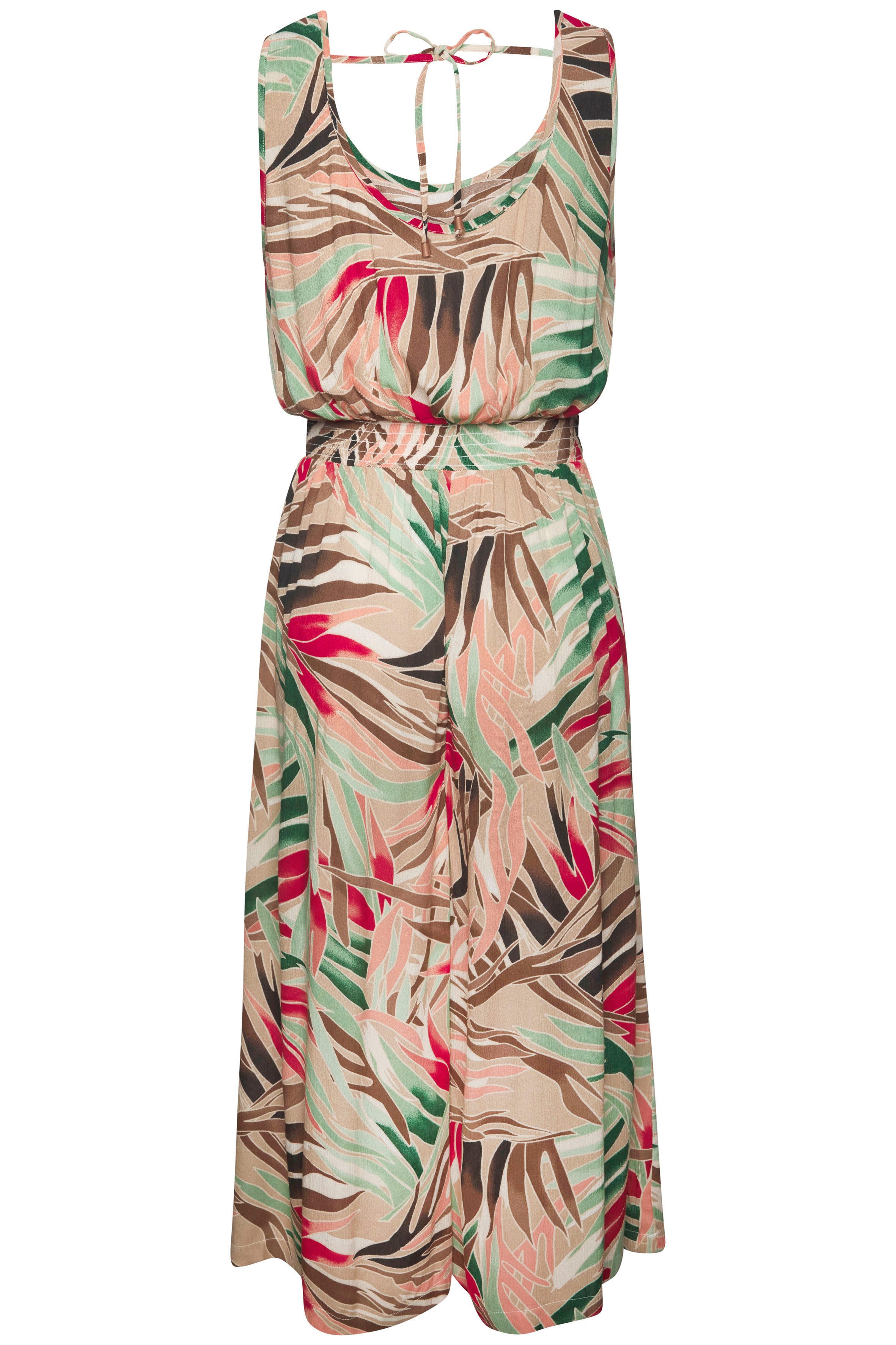 Vivance 7 8 overall van gekrepeerde viscose jumpsuit met alloverprint en wijde pijpen