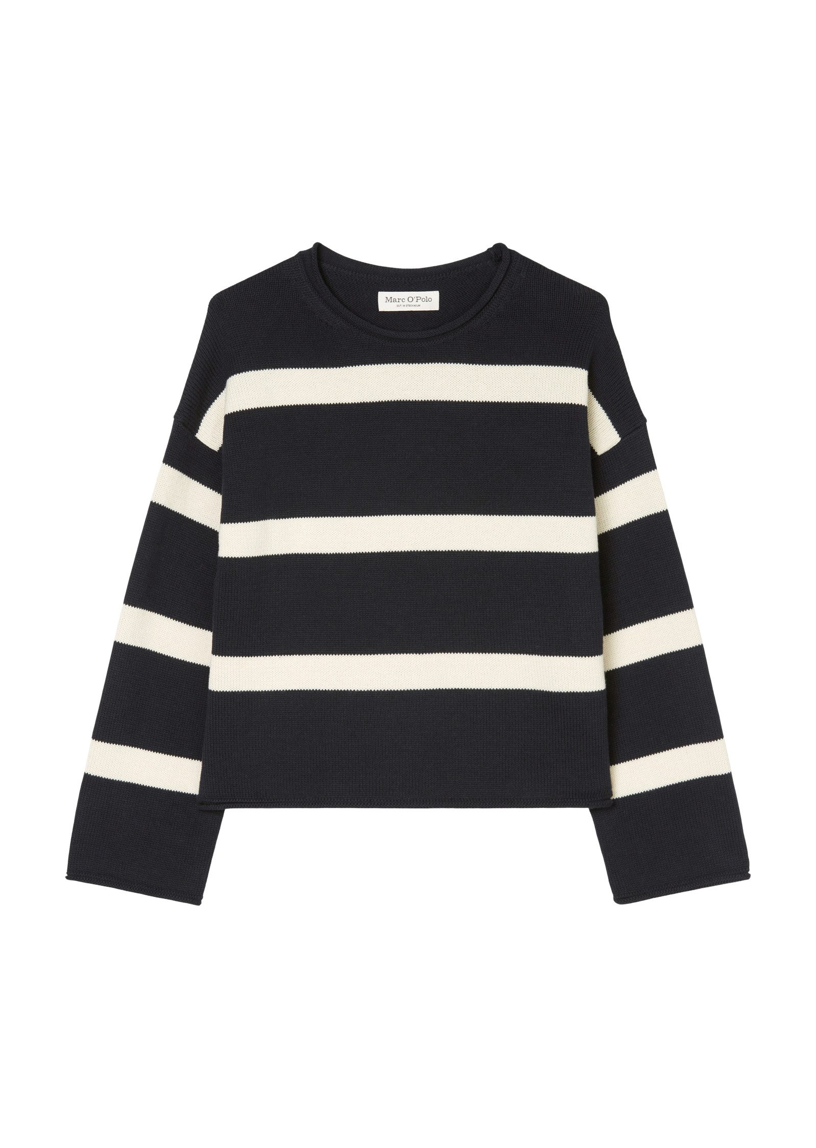 Marc O'Polo Gestreepte trui de gestreepte, licht verkorte oversized model