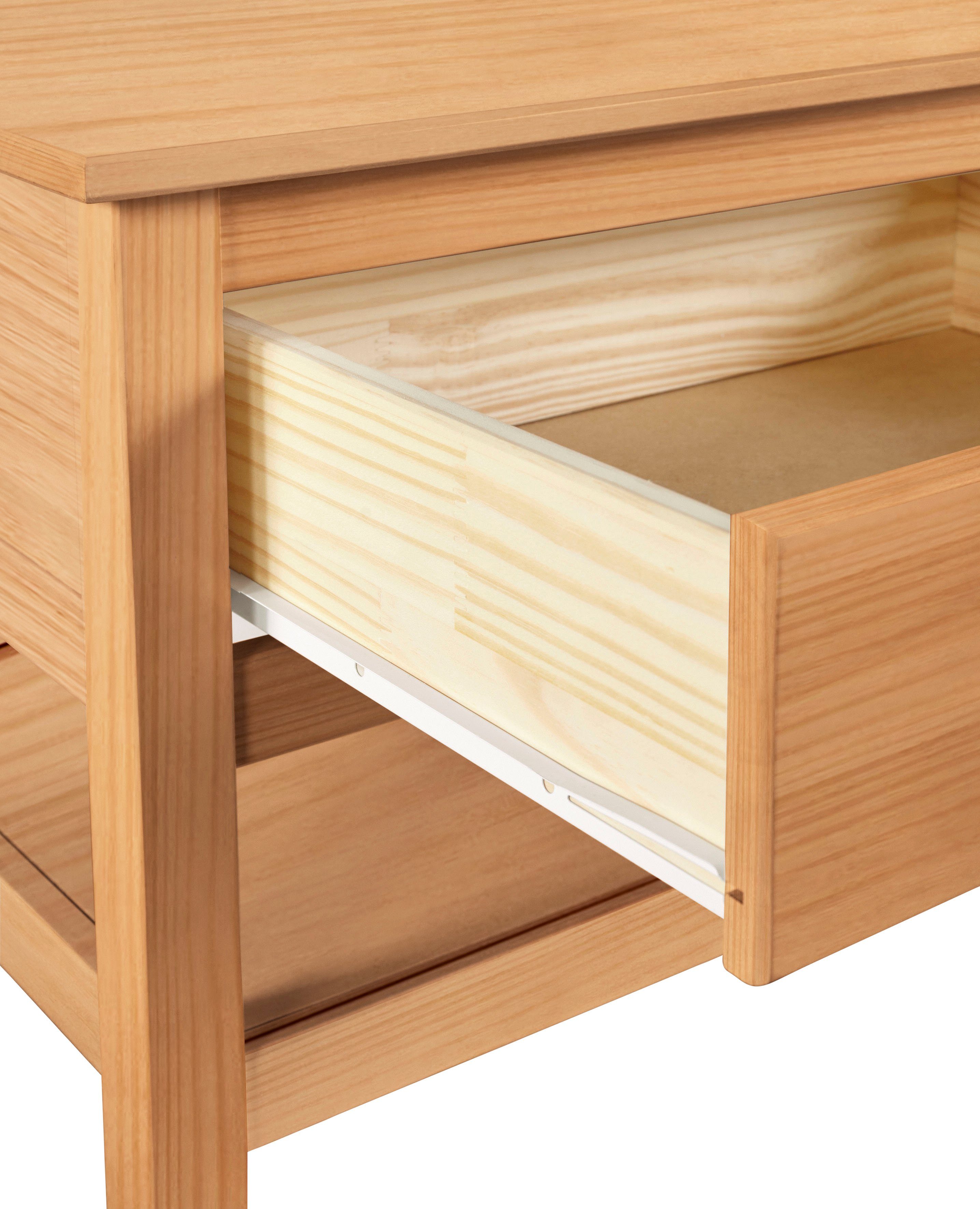 Home affaire Salontafel Schröder met 2 laden en 1 plank, van massief grenenhout