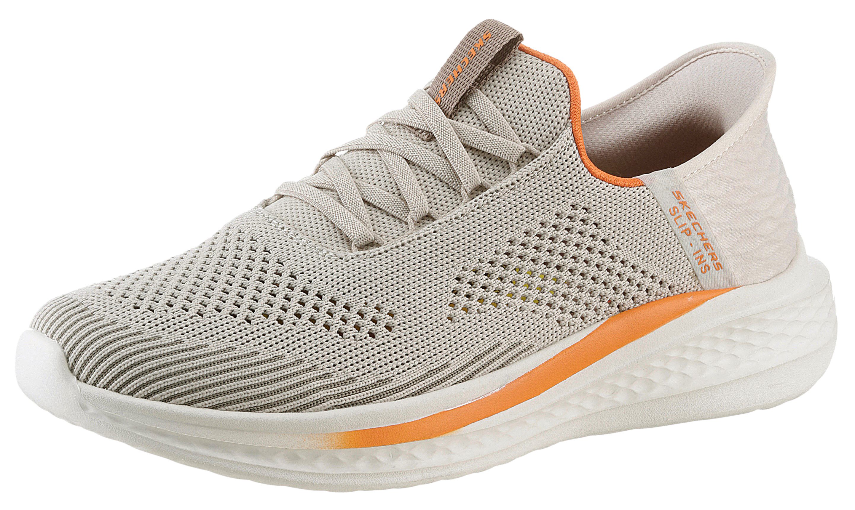 Skechers Slip-on sneakers SLADE-QUINTO slipper, vrijetijdsschoen met subtiele contrastafwerking heren lage sneakers maat 48,5 beige