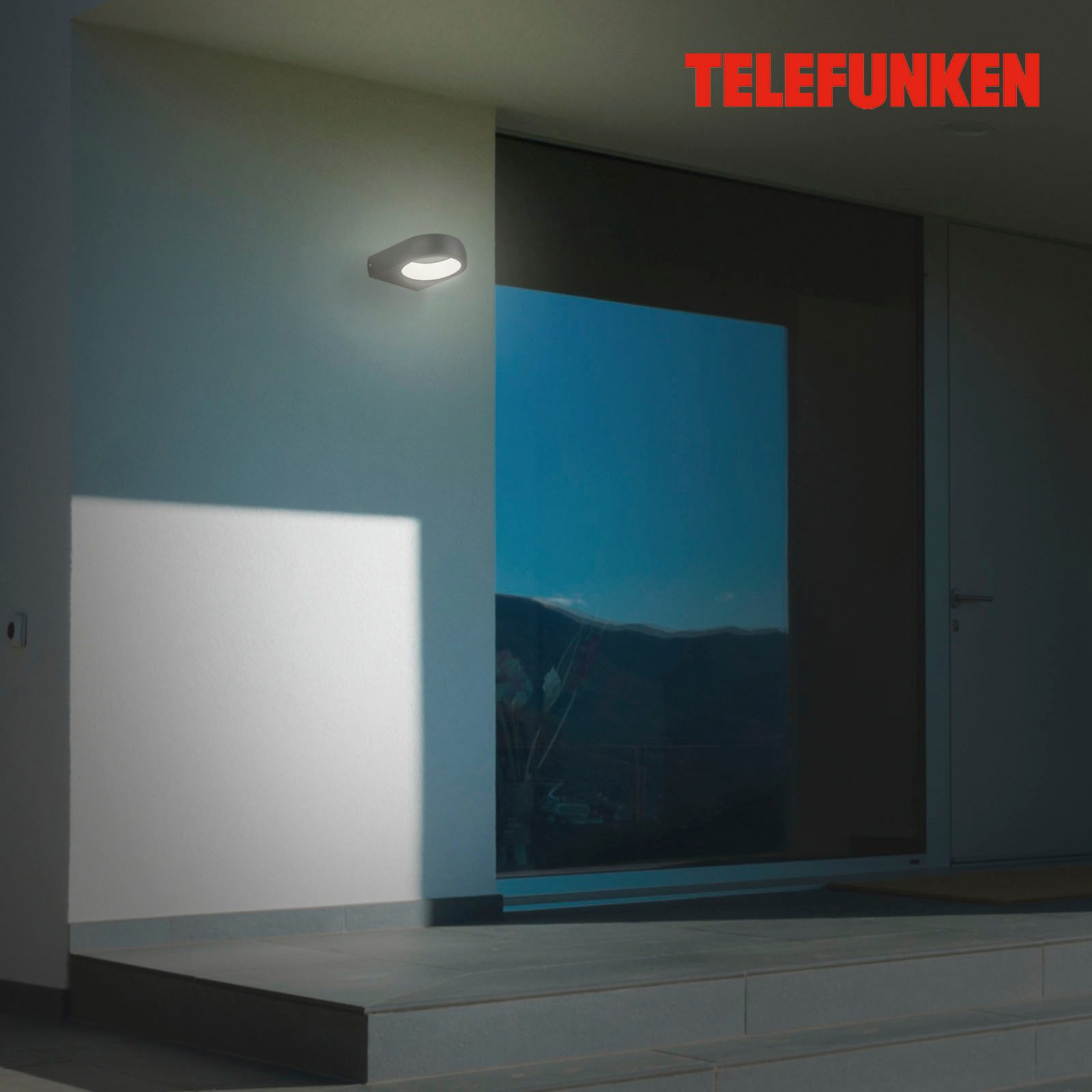 Telefunken Led-wandlamp voor buiten LED buitenlamp, zwart, 1xLED/6,5W