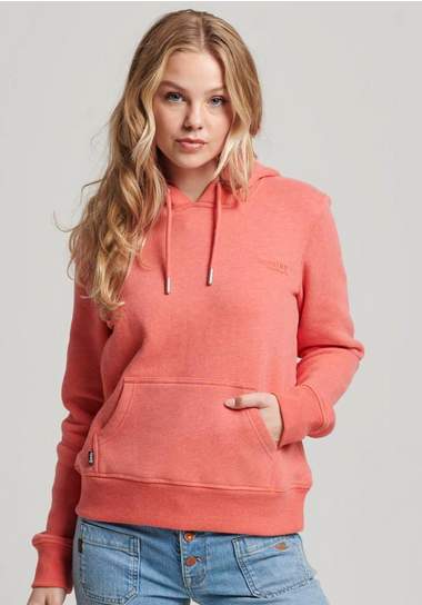 superdry hoodie essential logo hoodie oranje