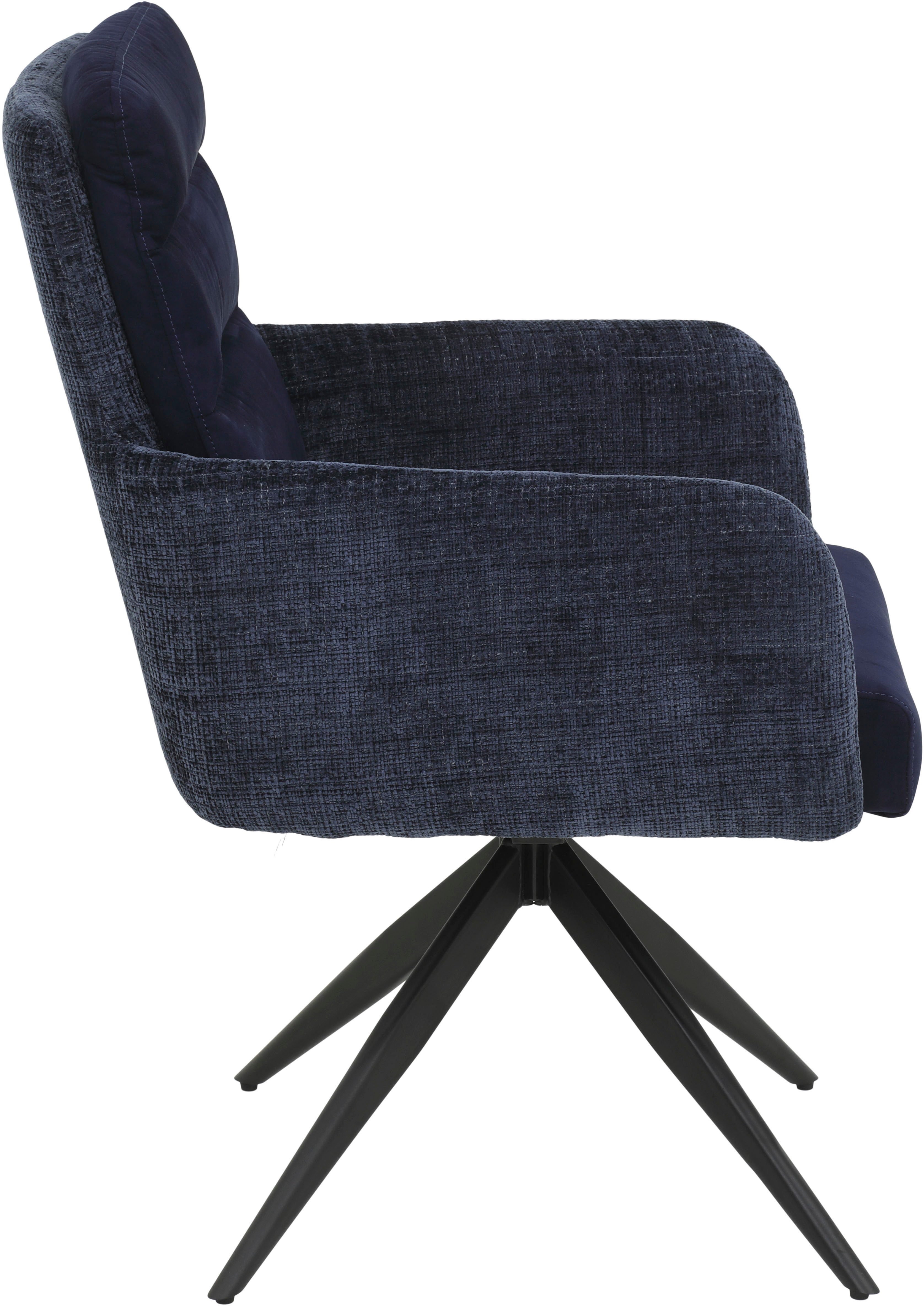 HELA Stoel met armleuningen LEANDRA met auto-Return Comfortstoel met veren, eetkamerstoel draaibaar (set, 2 stuks)