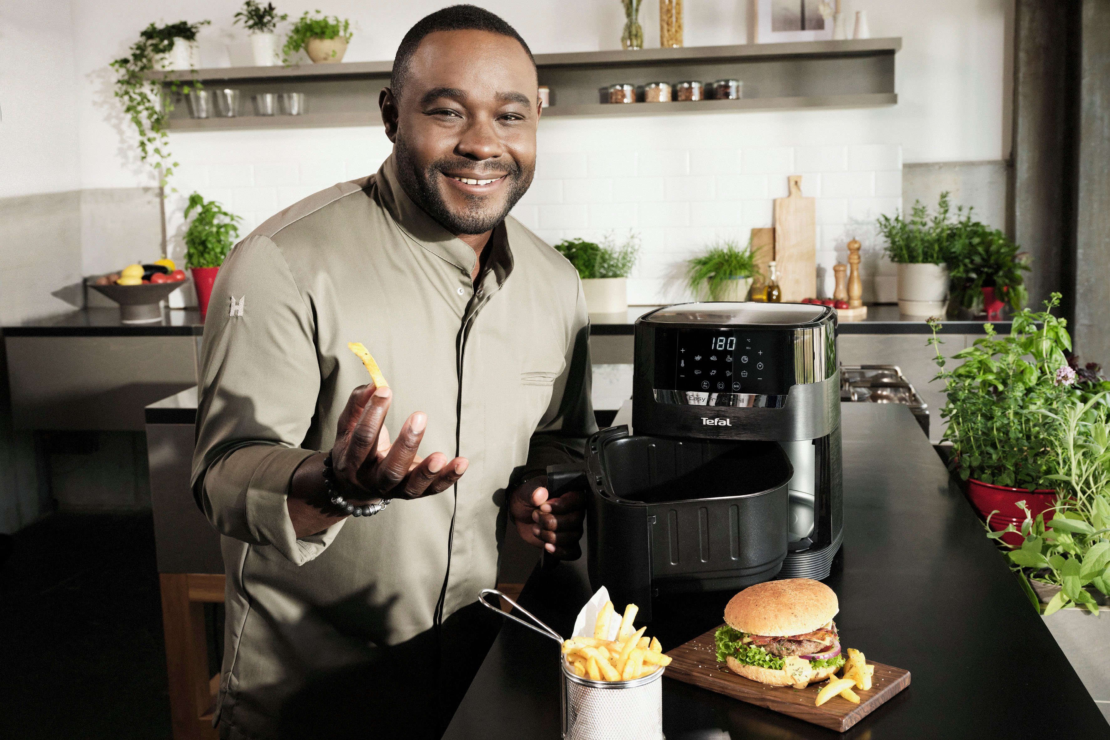 Tefal Airfryer Easy Fry & Grill Precision Heteluchtfriteuse & grill, display, 4,2 L, 8 programma's, EY5058
