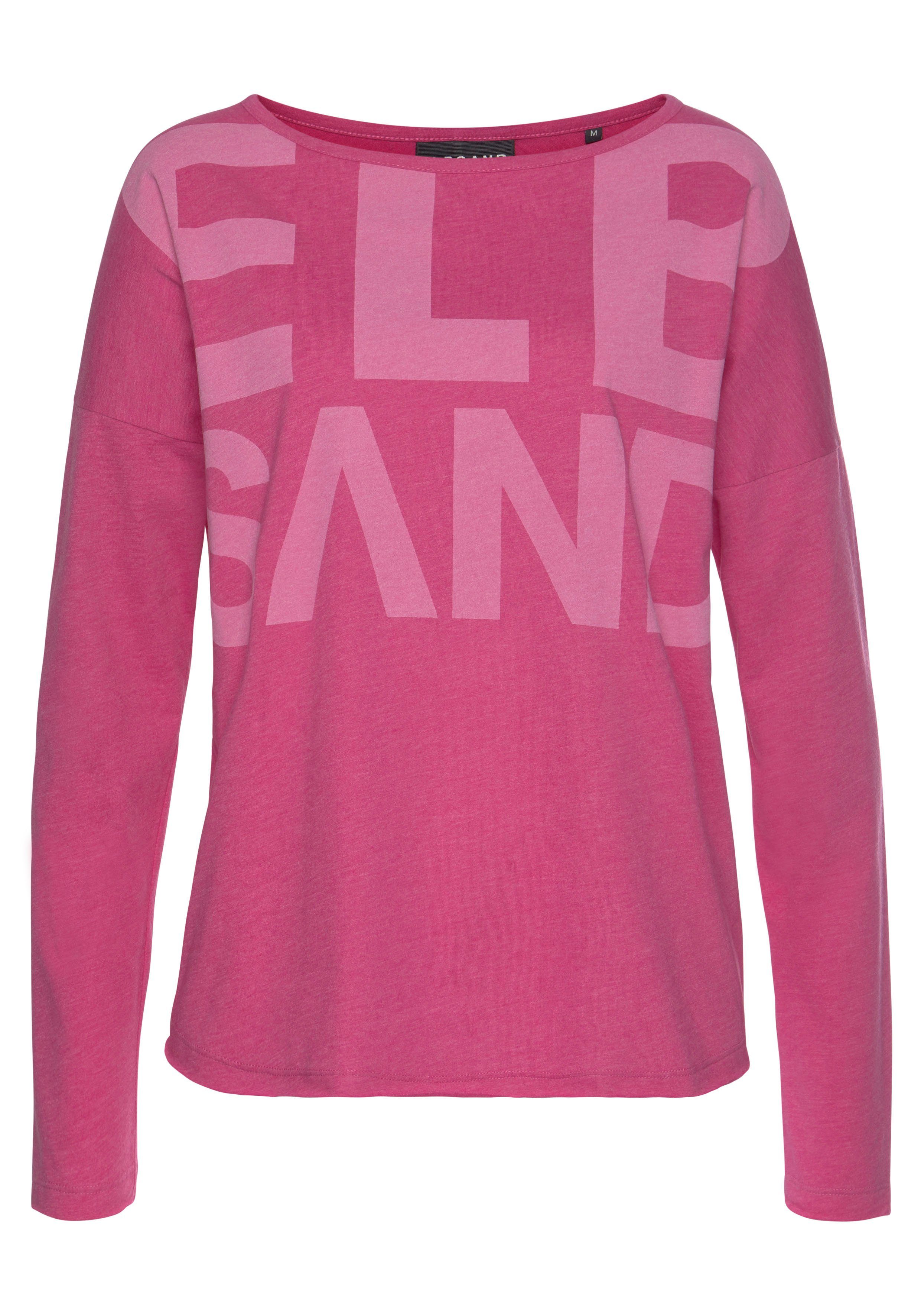 Elbsand Shirt met lange mouwen Niola met grote print op de voorkant, longsleeve van een katoenmix